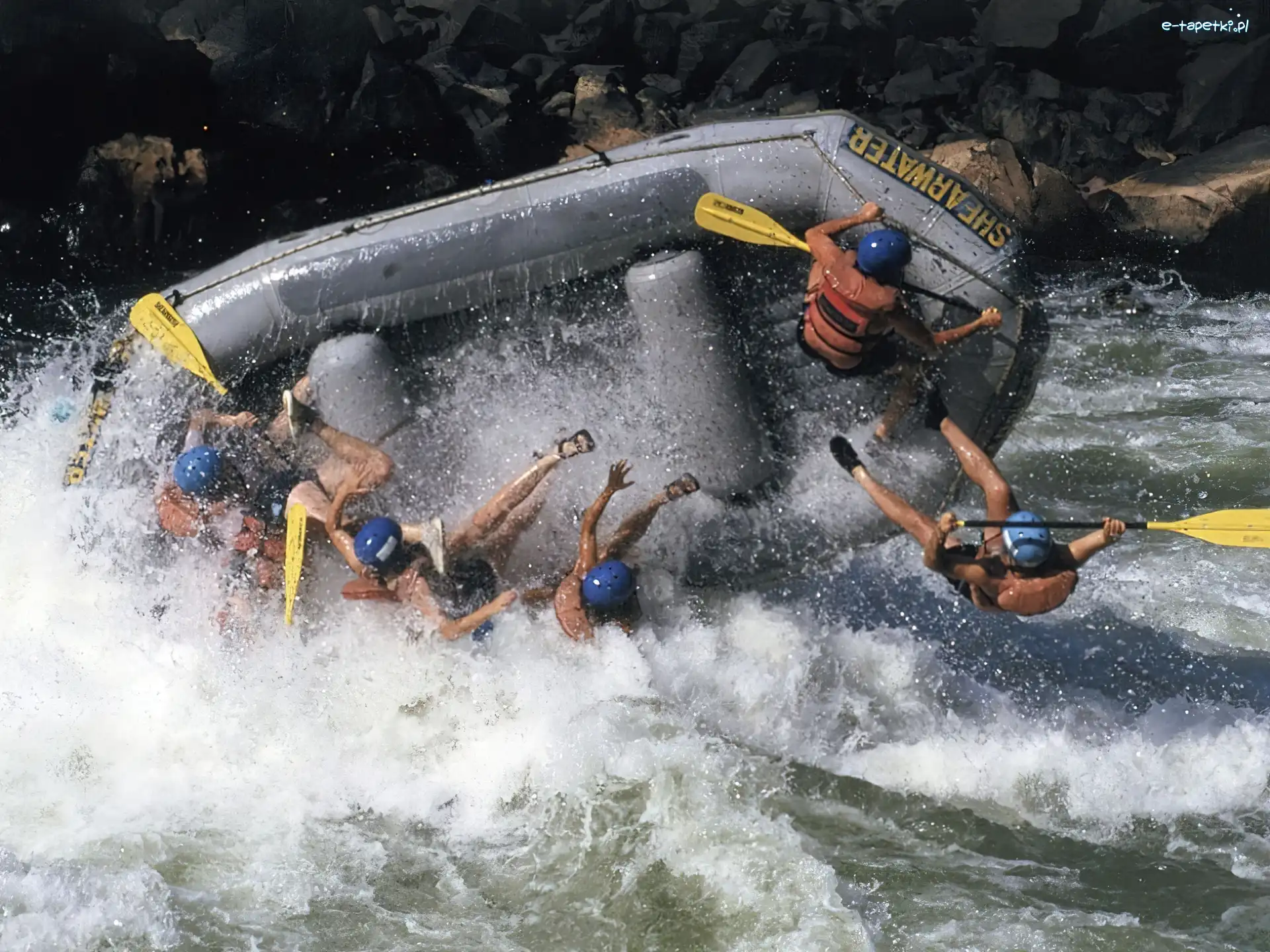 spływ, wiosła, rzeka, Rafting