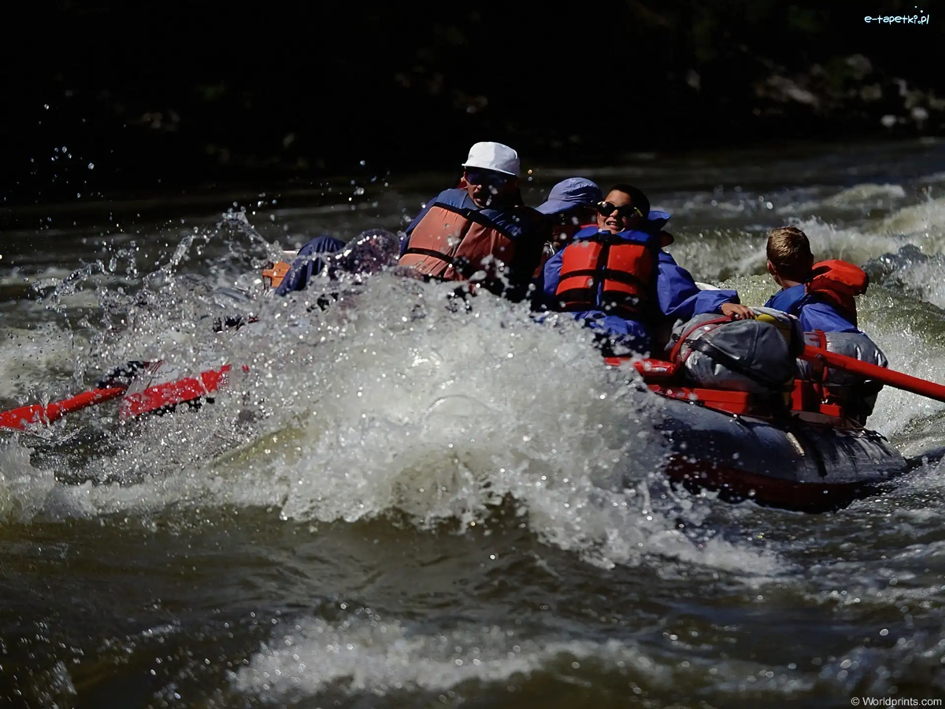spływ, wiosła, rzeka, Rafting