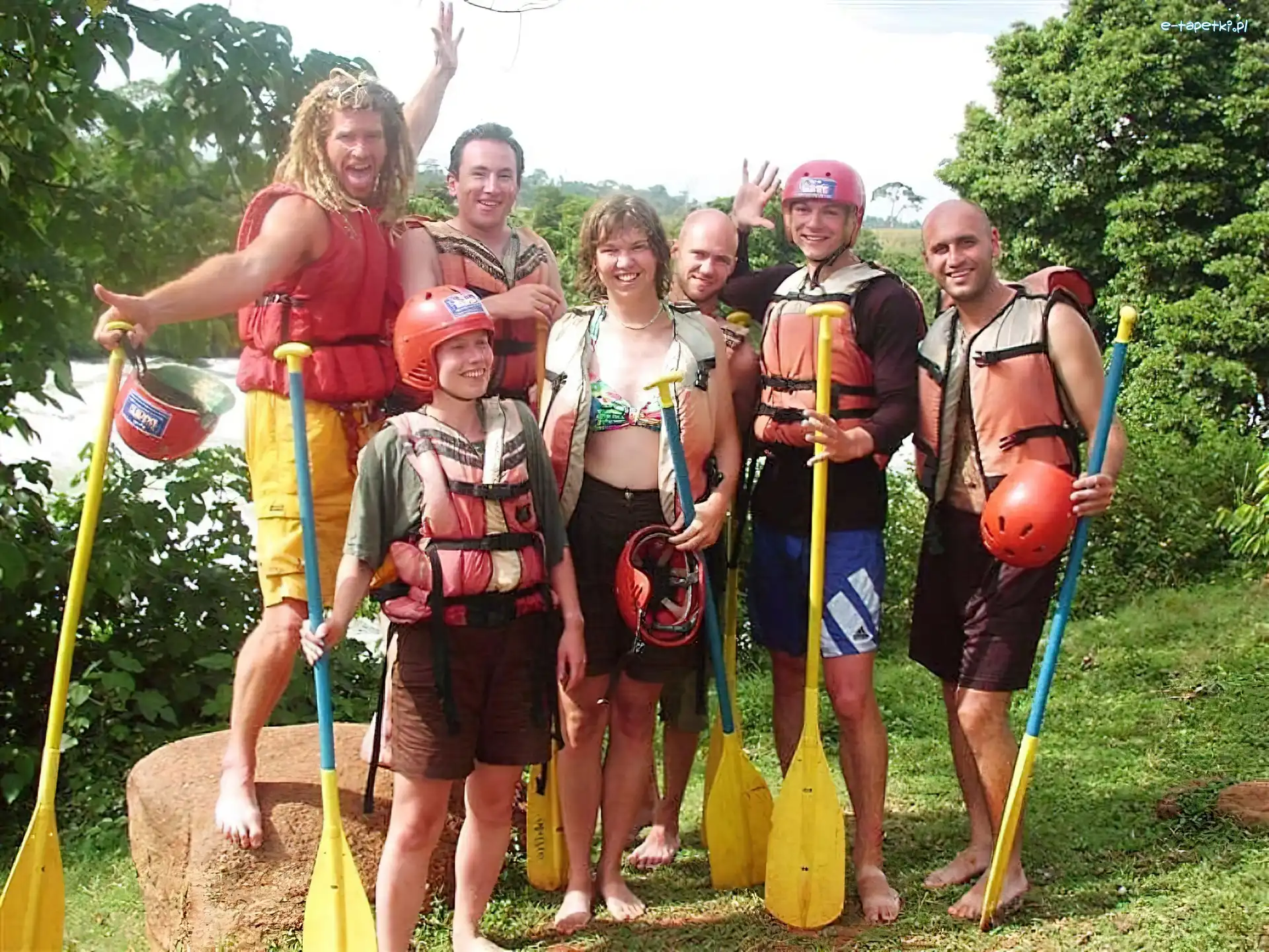 wiosła, kapoki, kaski , Rafting