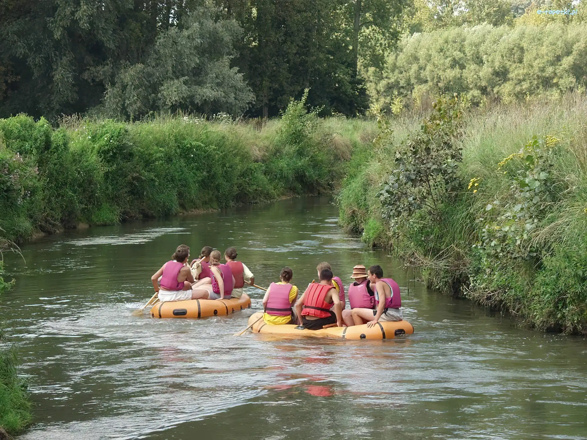 Rafting, rzeka, spływ, pontony, wiosła