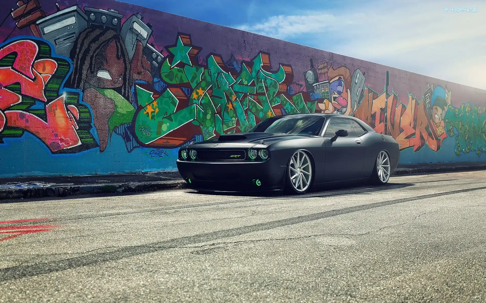 Challenger, Graffiti, Mur, Dodge
