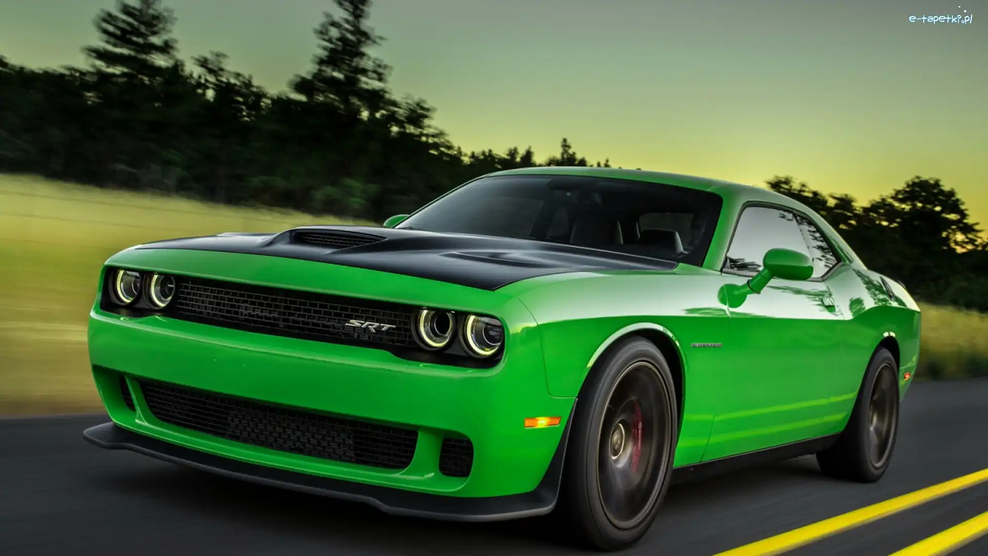 Dodge, SRT, Challenger, Zielony