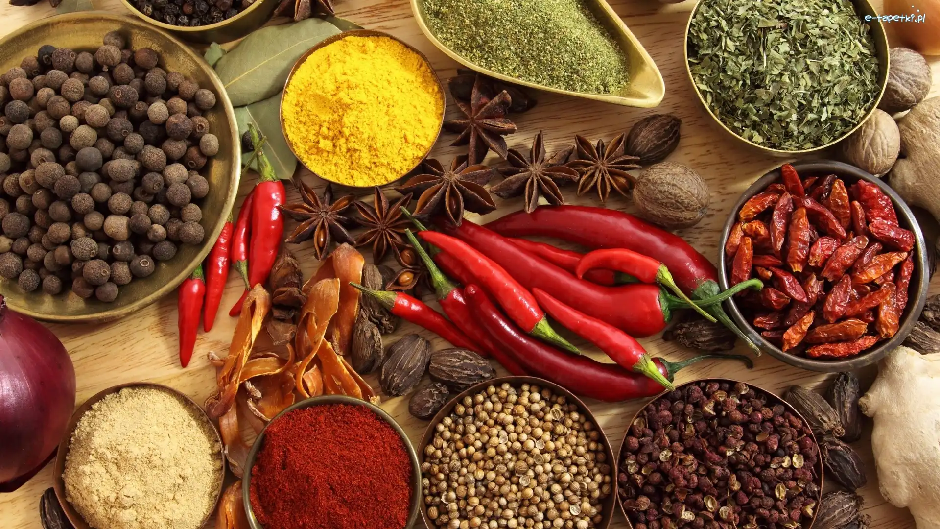 Papryka, Miseczki, Chilli, Przyprawy
