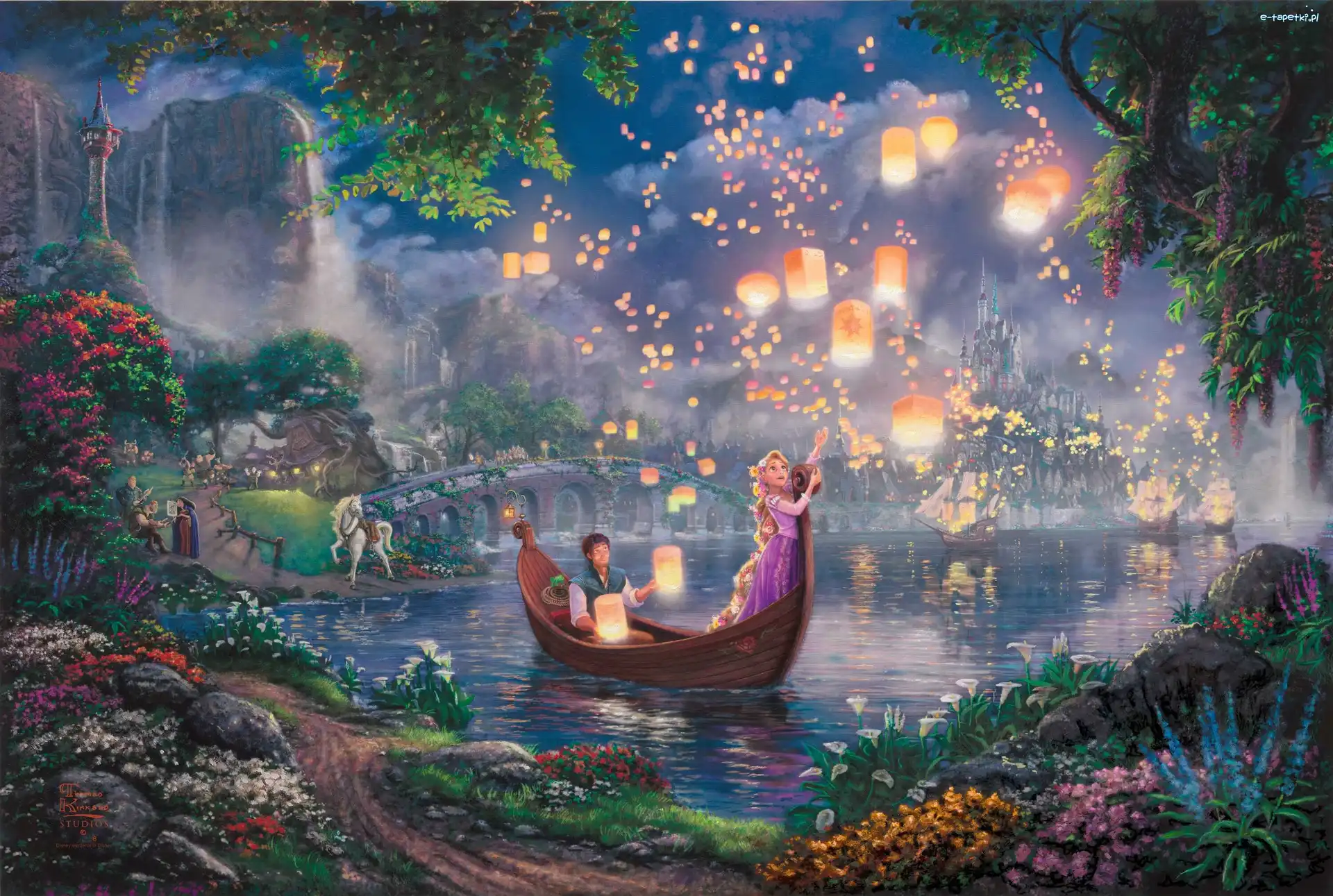 Zaplątani, malarstwo, Disney, Thomas Kinkade