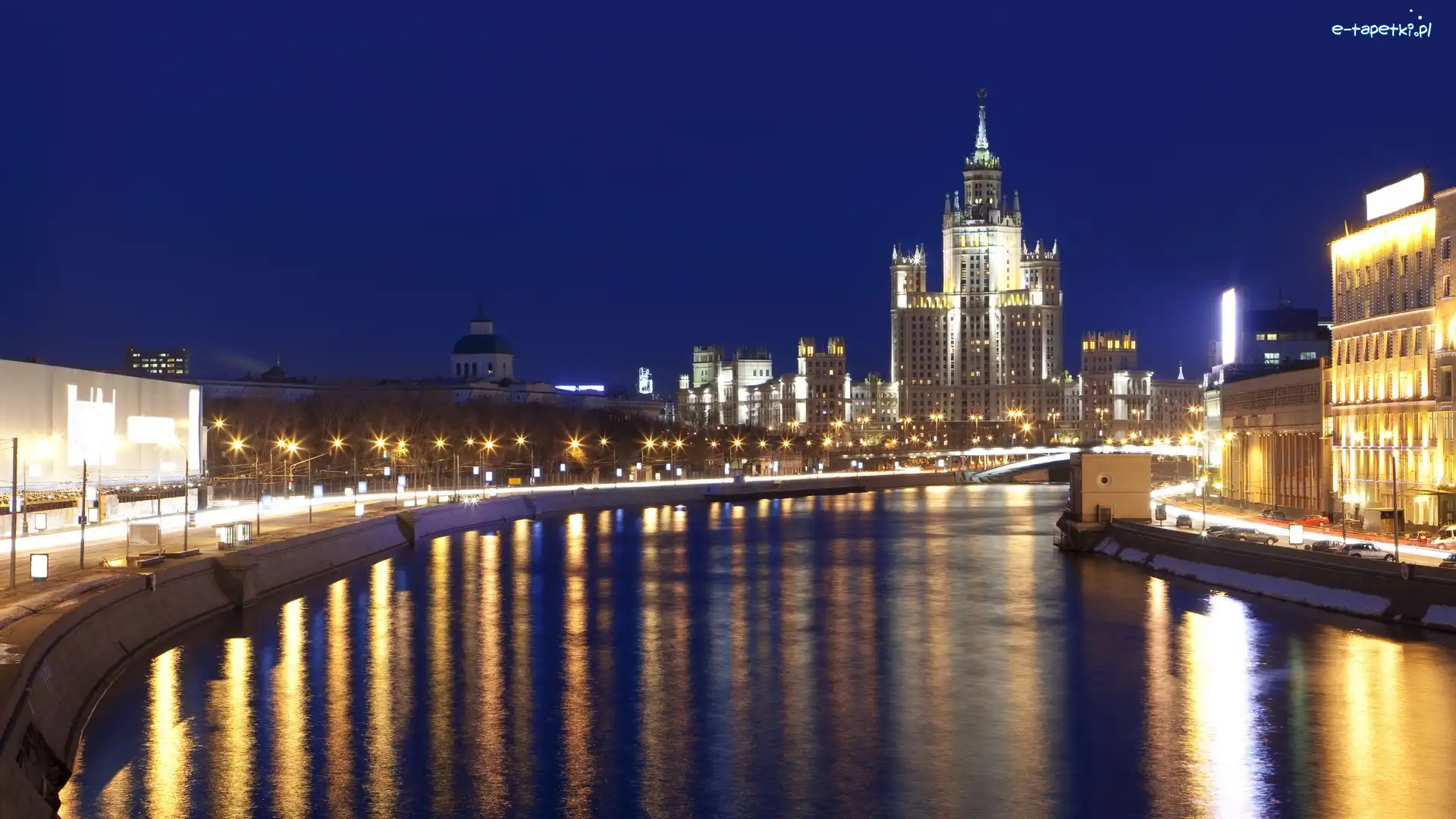 Moskwa, Rzeka, Noc, Rosja