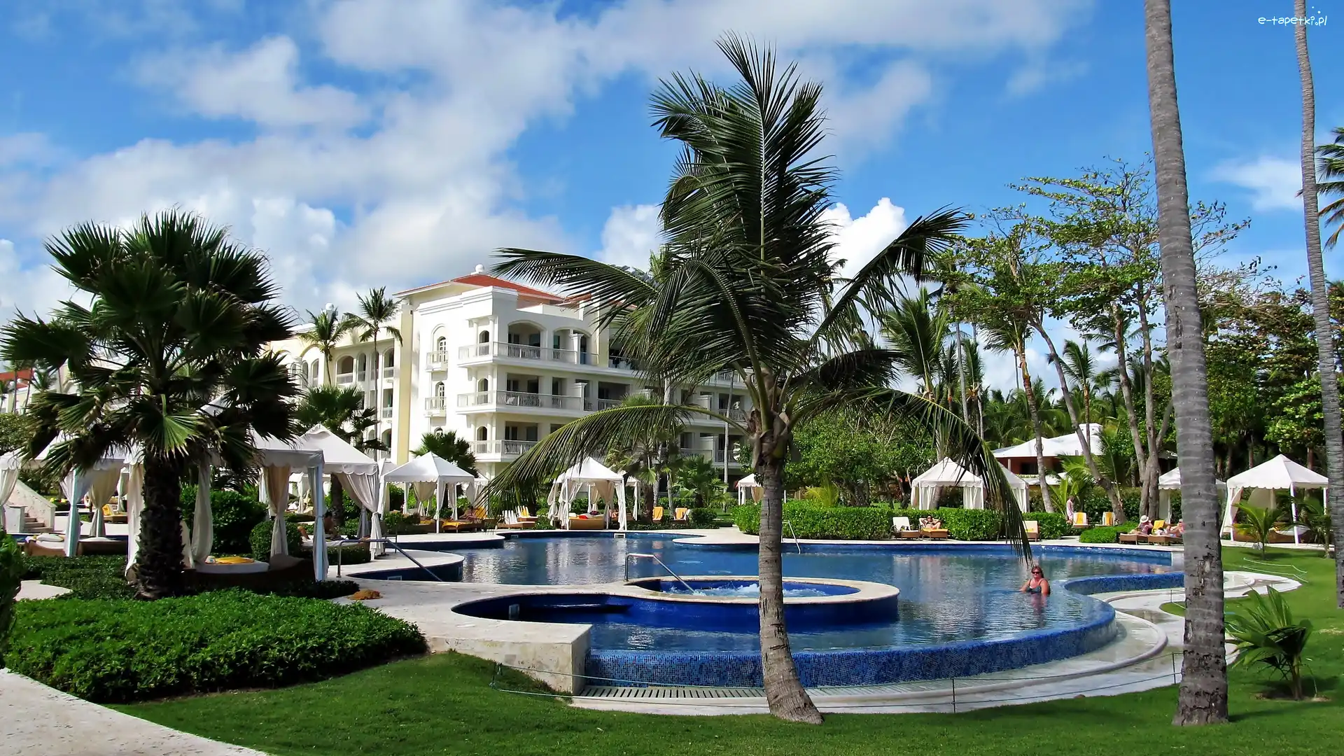 Basen, Tropiki, Palmy, Hotel