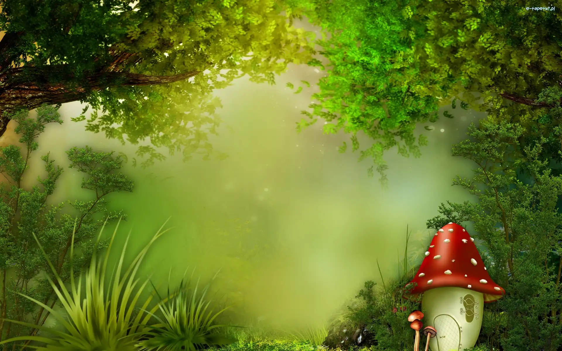 Fantasy, Las, Grzyb, 3D