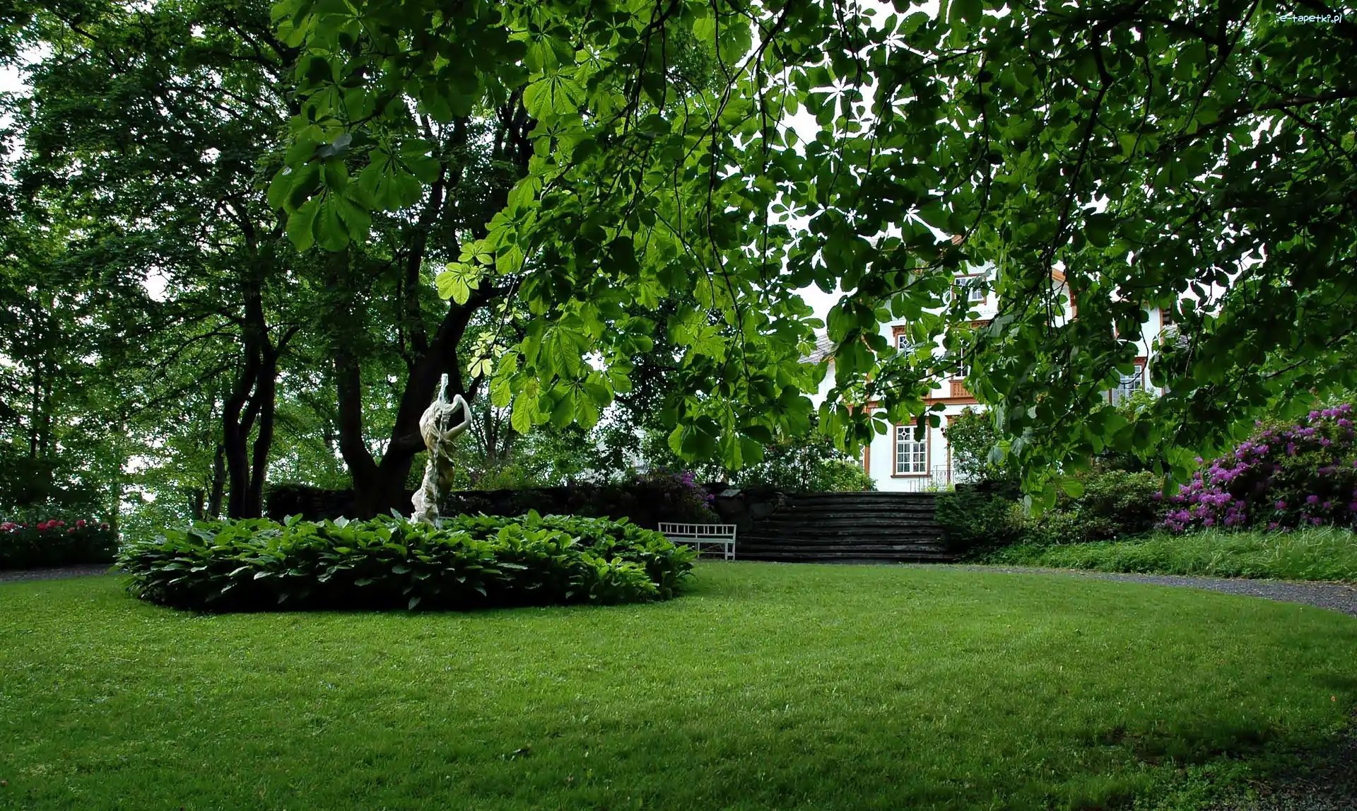 Ogród, Ringve, Botaniczny, Trondheim, Posąg