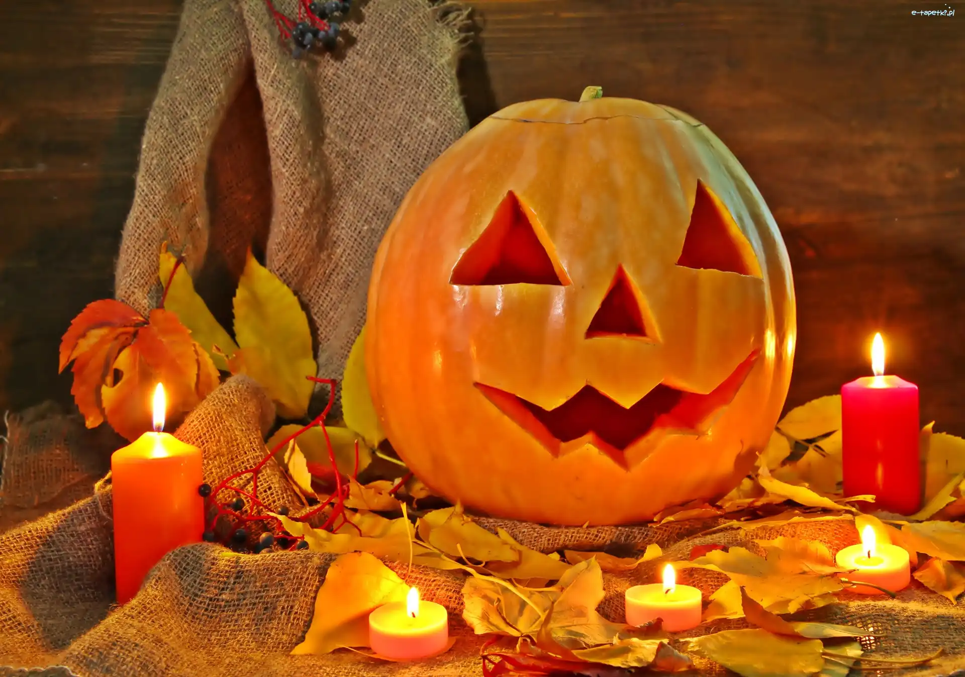Halloween, Świece, Dynia