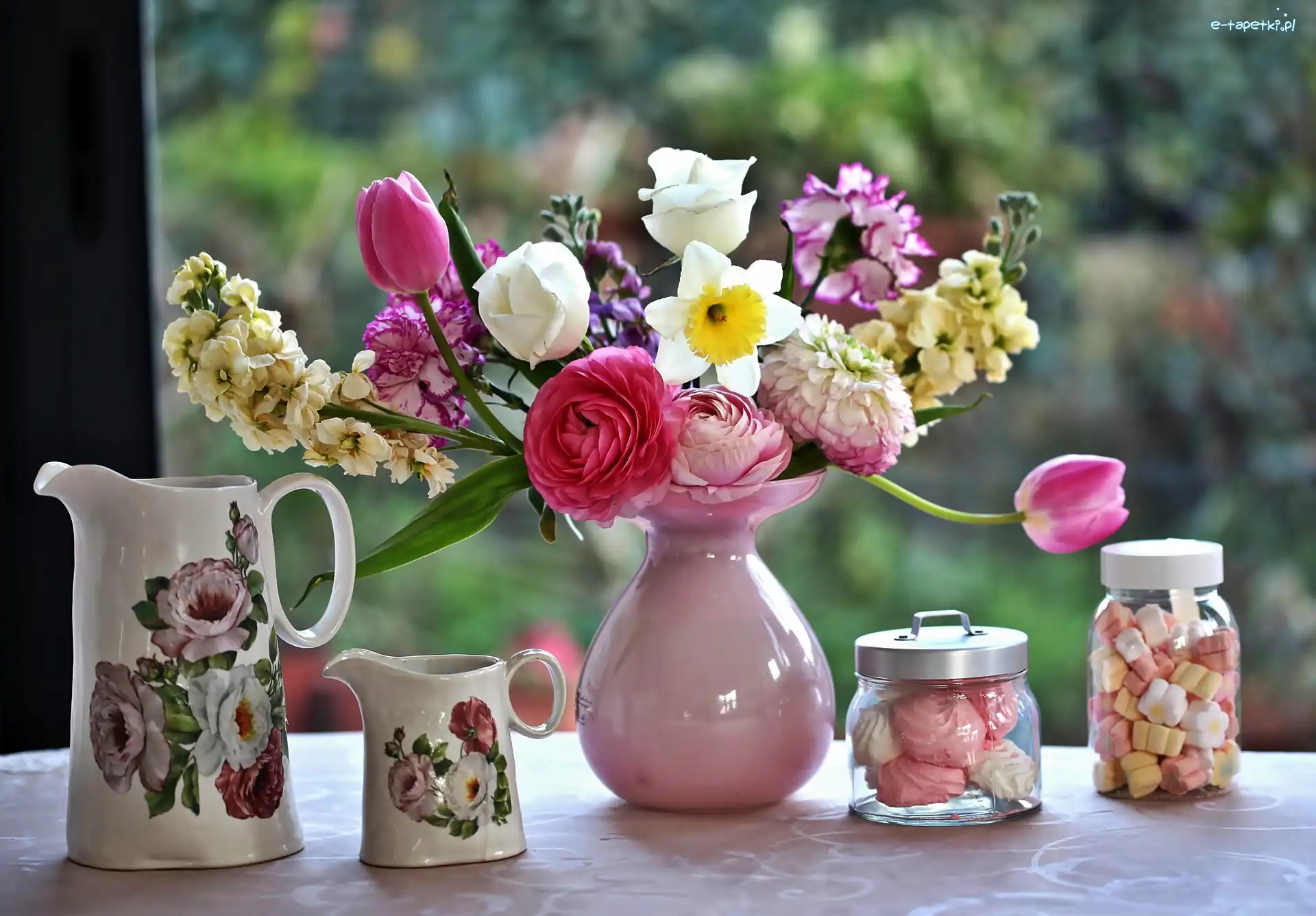 Bukiet, Wazon, Kwiatów, Kompozycja, Porcelana