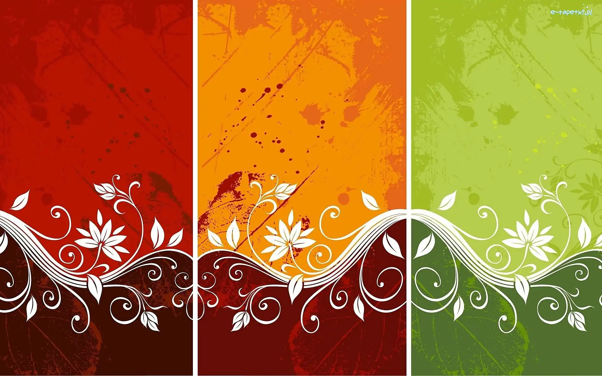 Kolorowe panele, Kwiaty, Grafika