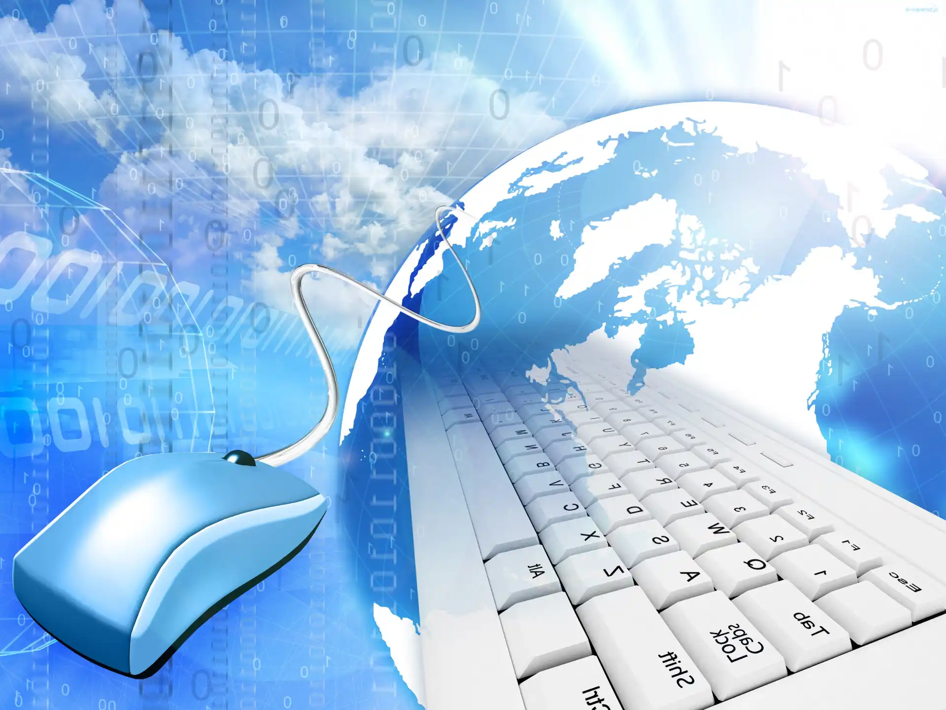 3D, Internet, Technologia, Myszka komputerowa, Klawiatura