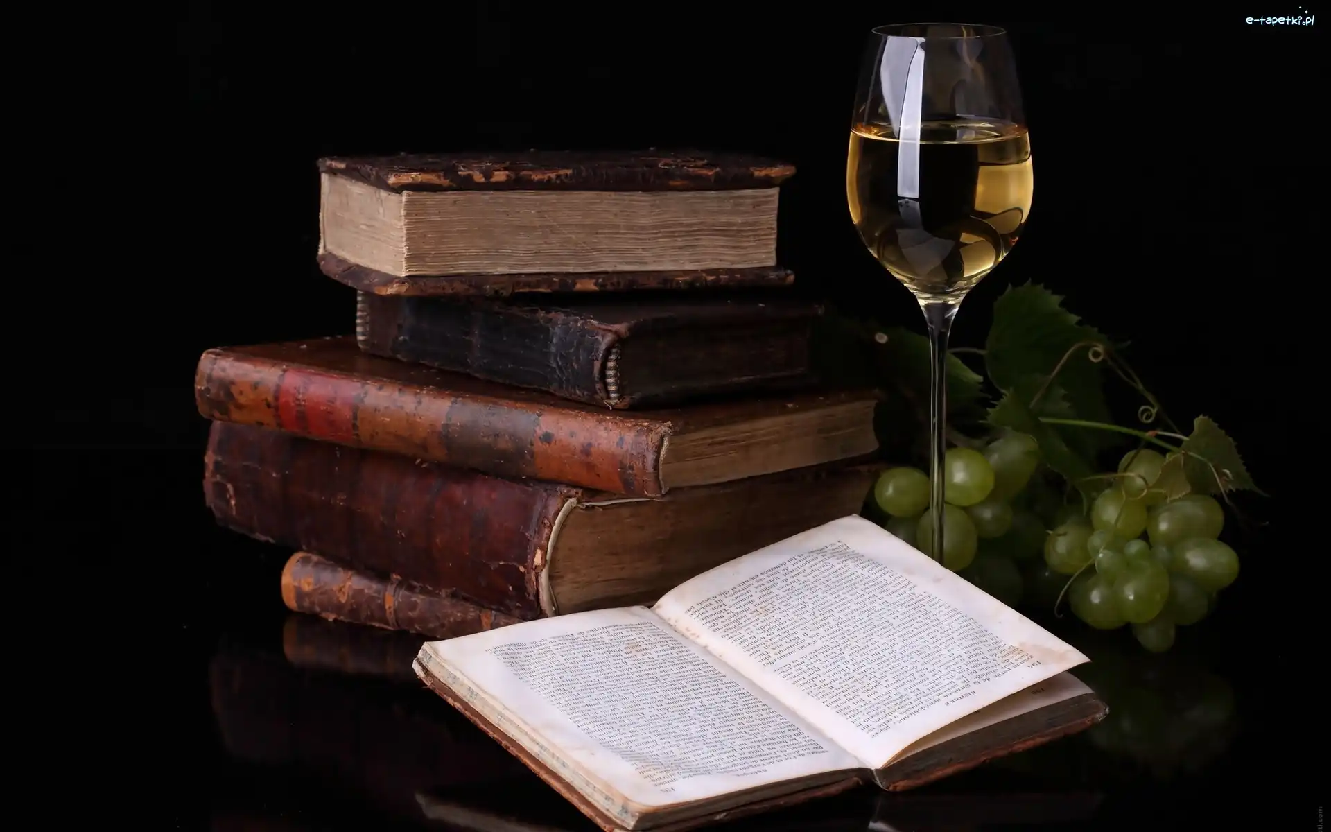 Kieliszek, Wino, Winogrona, Książki