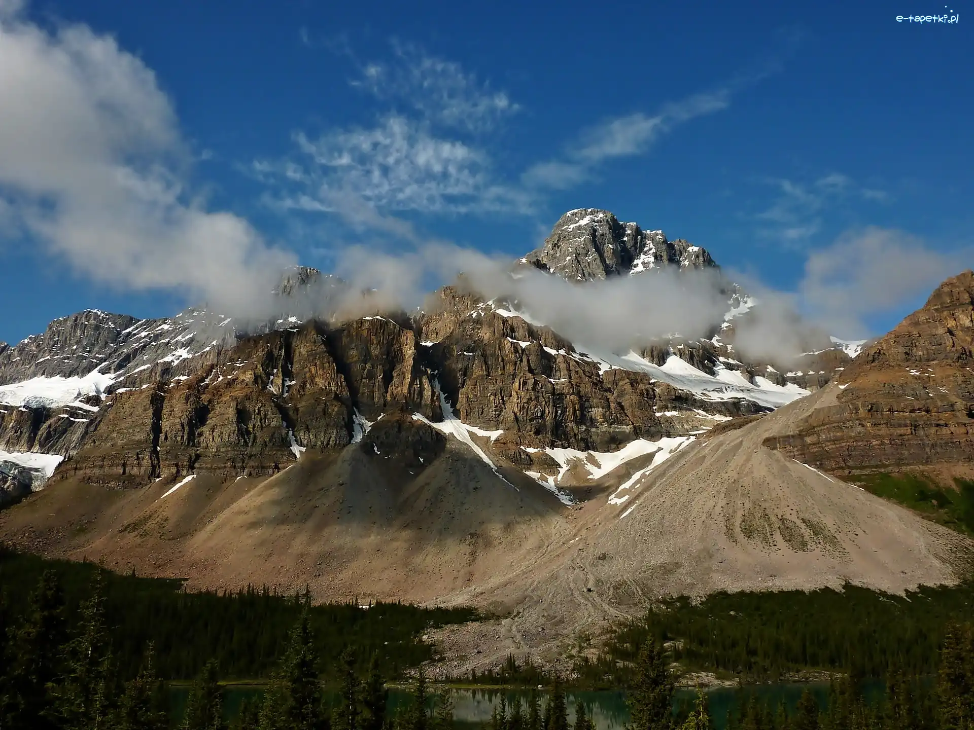 Kanada, Park Narodowy Banff, Prowincja Alberta, Lodowiec Crowfoot Glacier, Góry