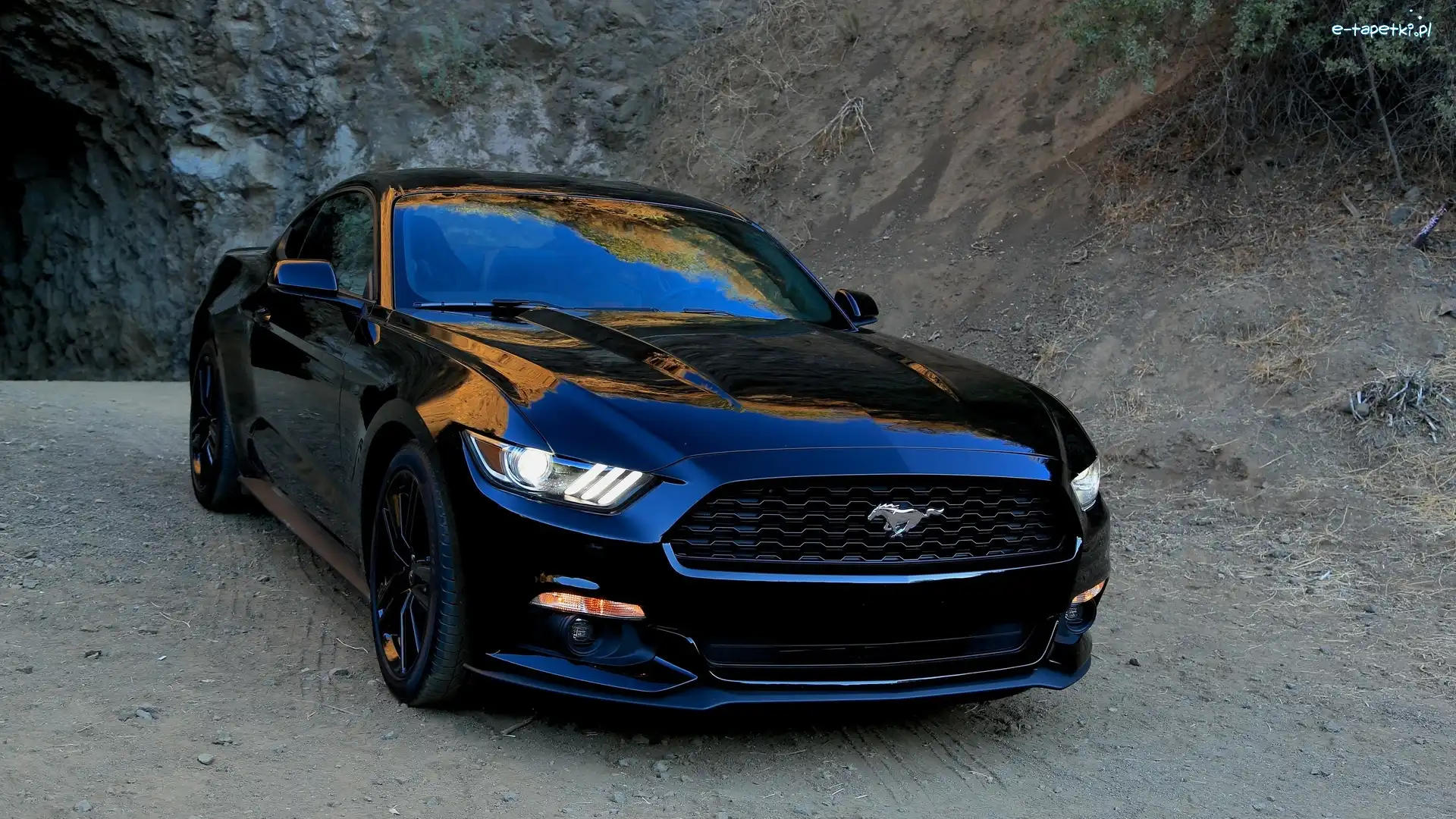 Czarny, Mustang, Ford, 2015, GT