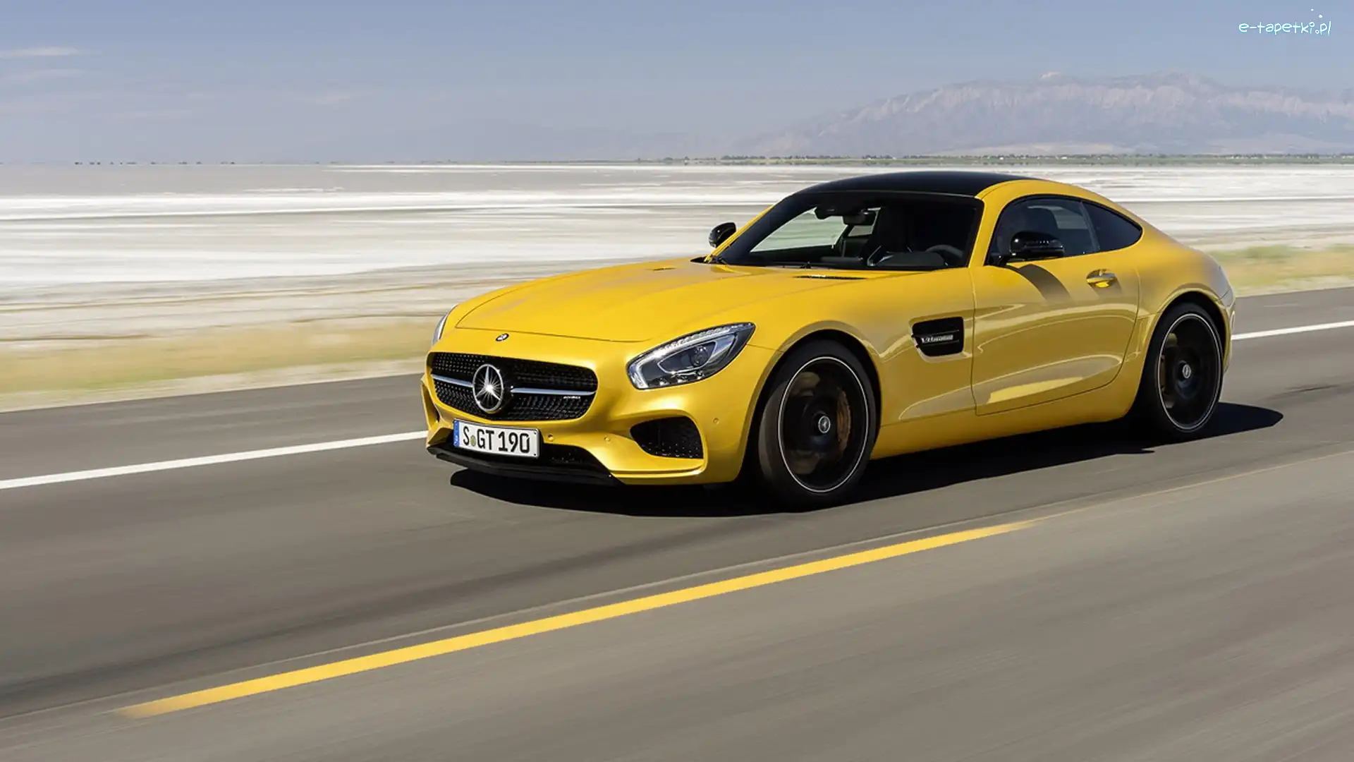 Żółty, AMG, Mercedes, Morze, GT