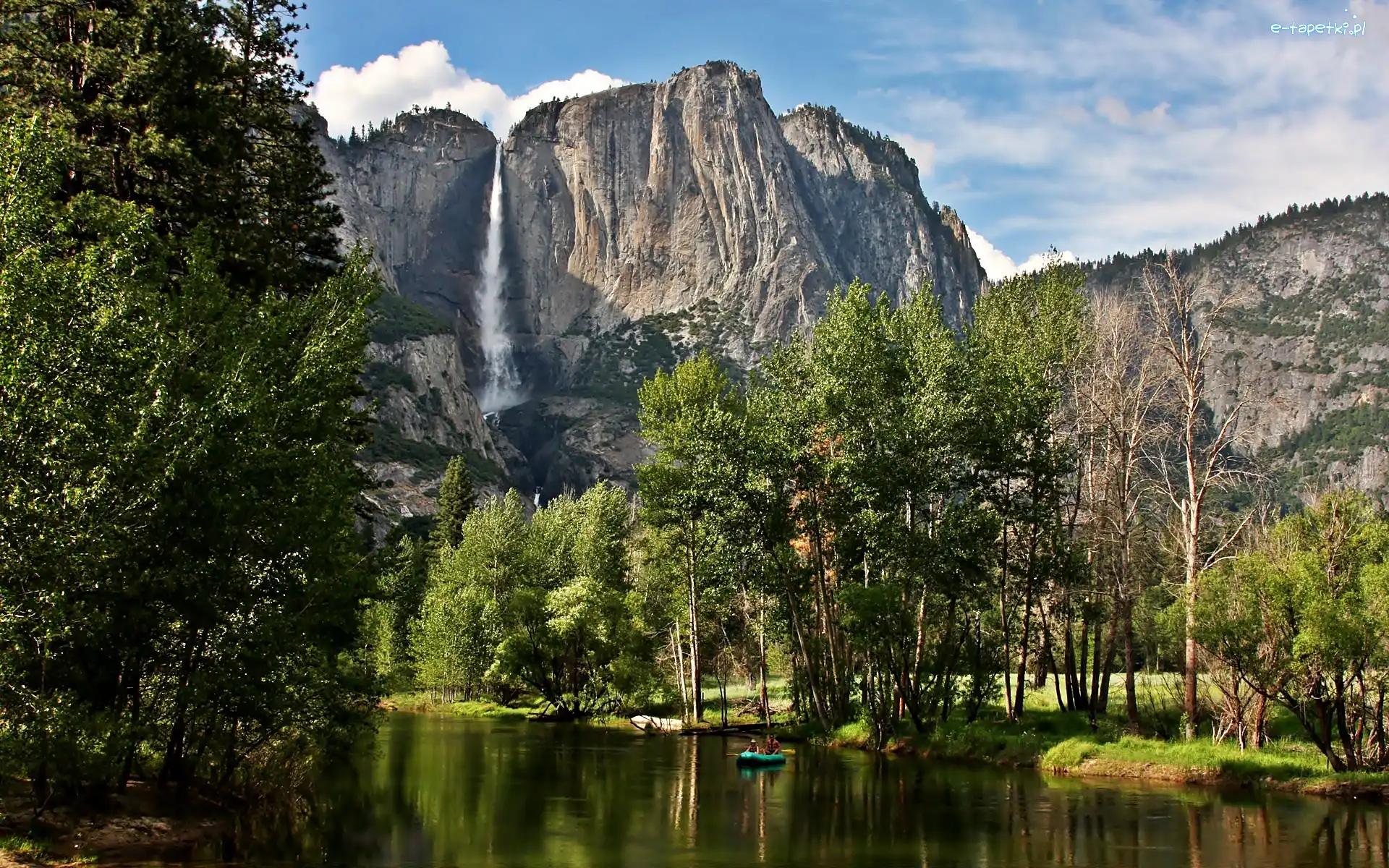Lasy, Park Narodowy Yosemite, Góry, Wodospad, Stan Kalifornia, Stany Zjednoczone