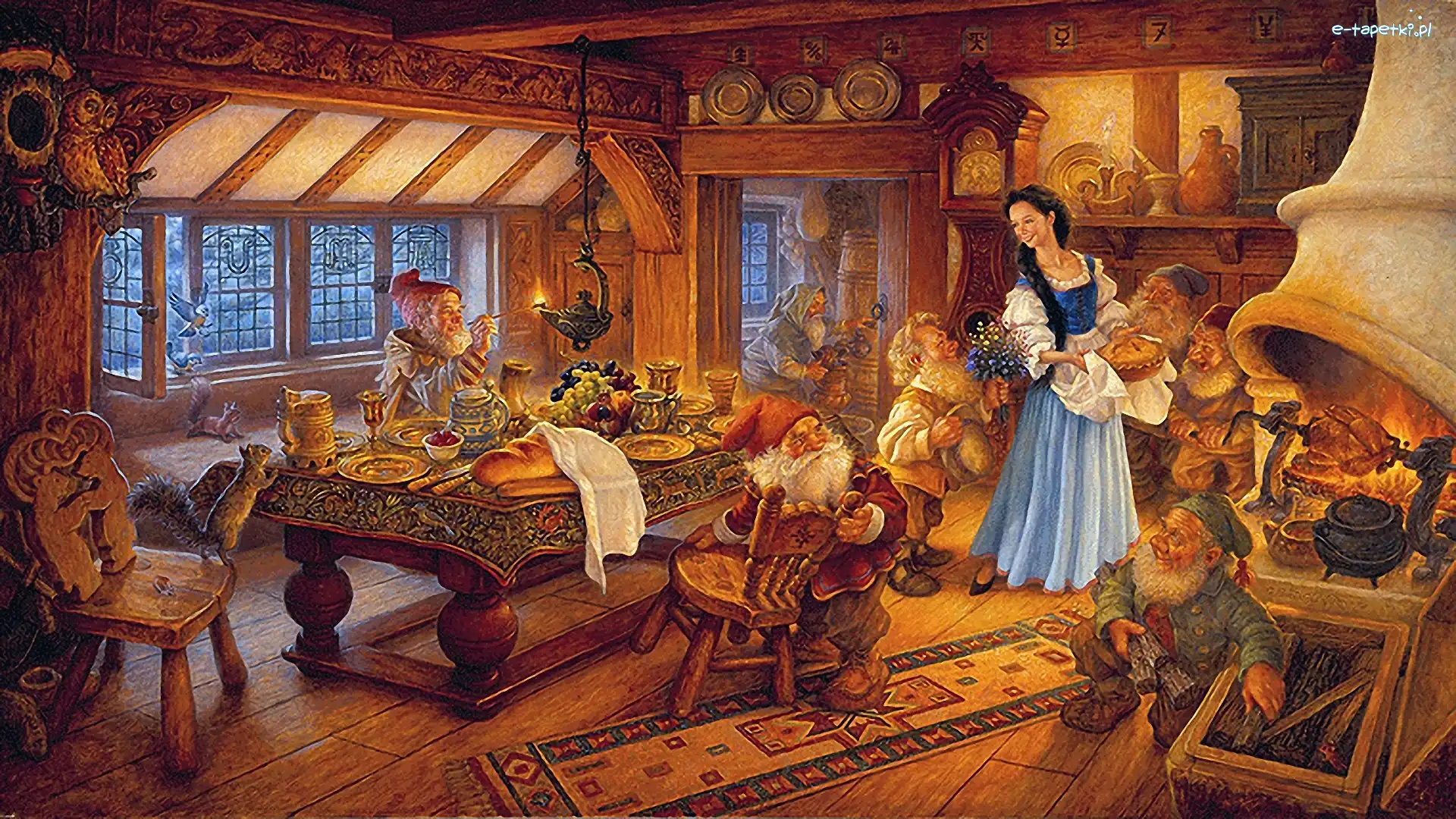 Malarstwo, Snow White and the Seven Dwarfs, Królewna Śnieżka i siedmiu krasnoludków, Scott Gustafson