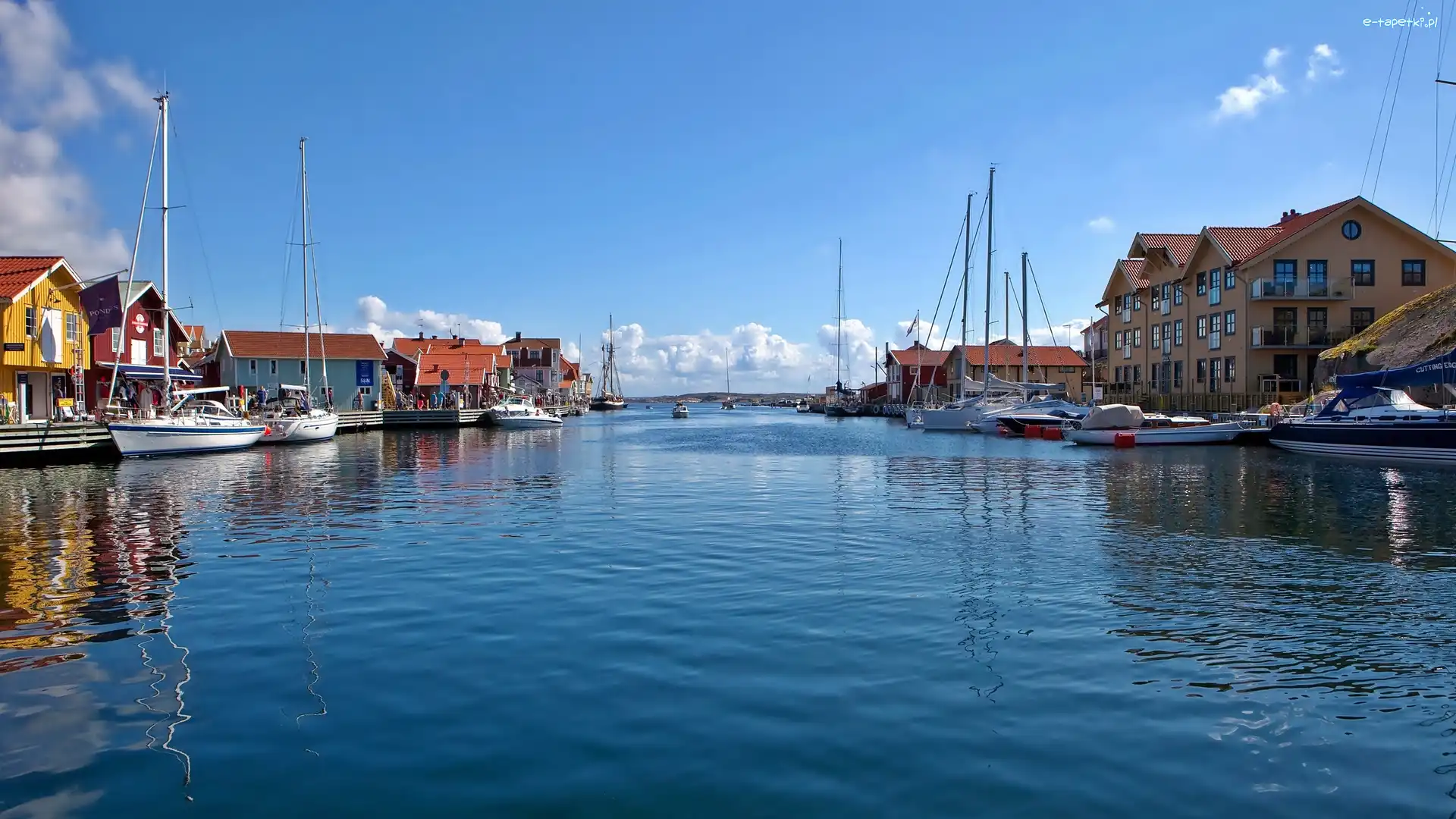 Rzeka, Północna, Łodzie, Port, Szwecja