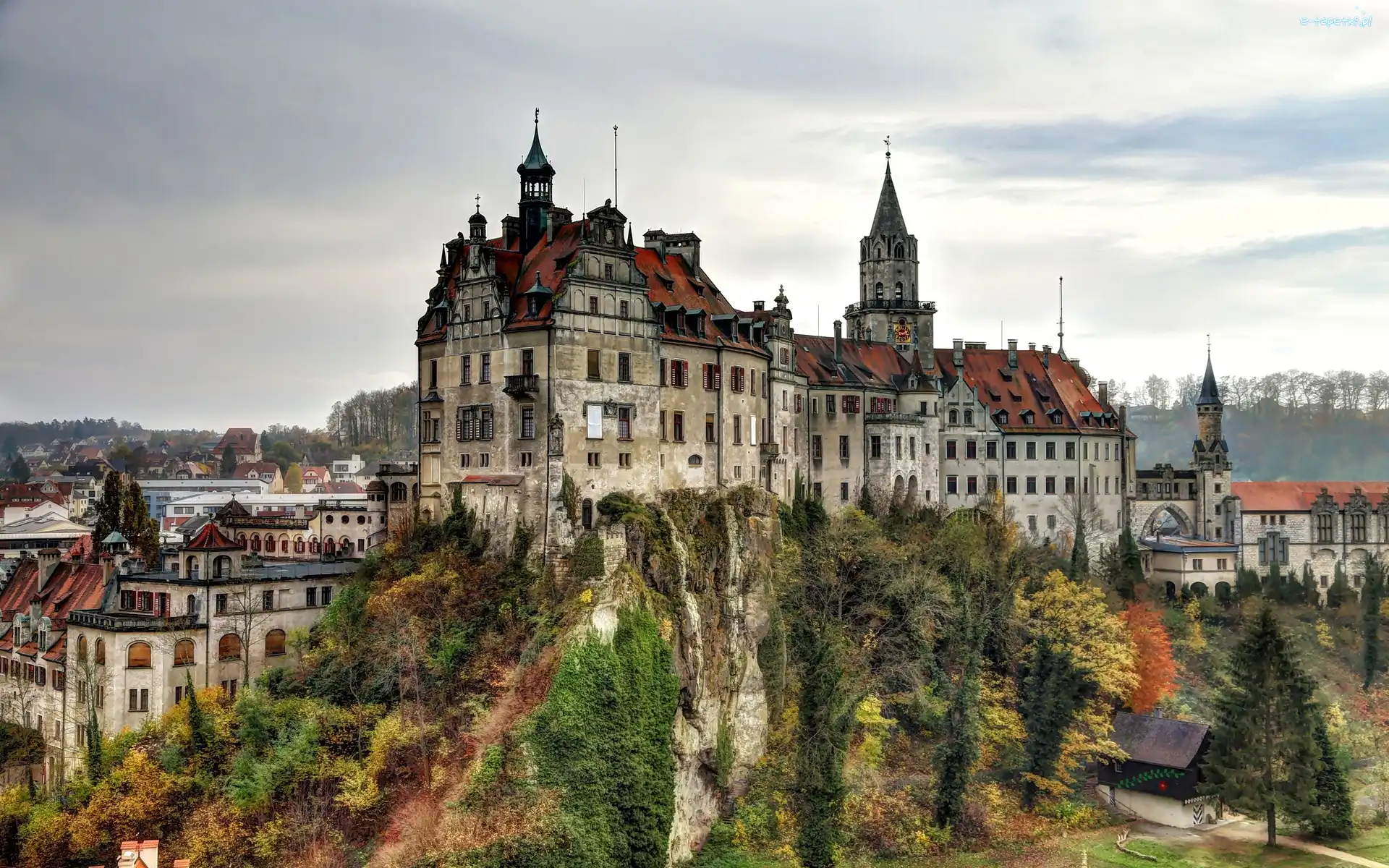 Zamek Sigmaringen, Niemcy, Badenia - Wirtembergia, Domy, Skała