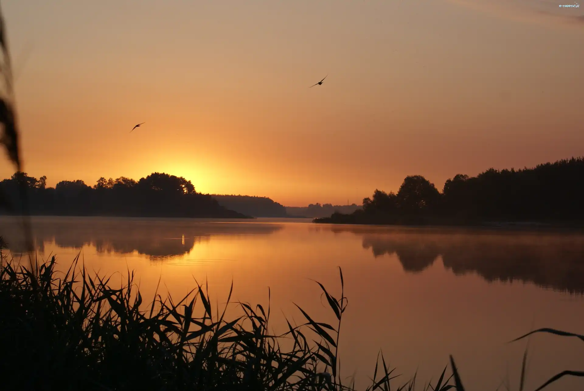 Świt, Wschód słońca, Jezioro