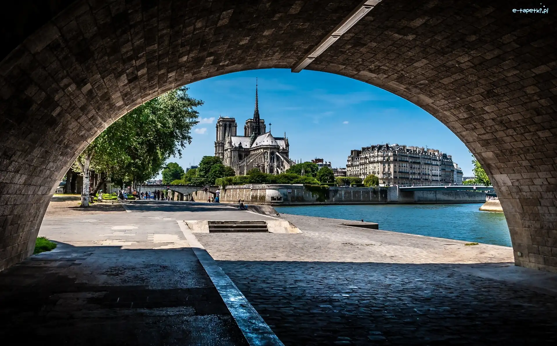 Katedra, Tunel, Notre Dame, Francja, Paryż