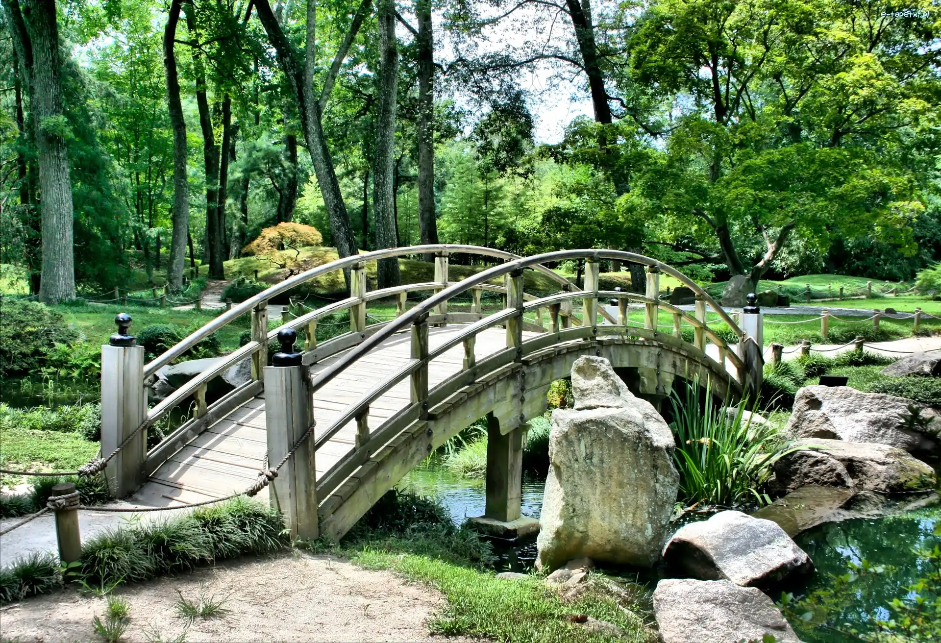 Mostek, Rzeczka, Kamienie, Park