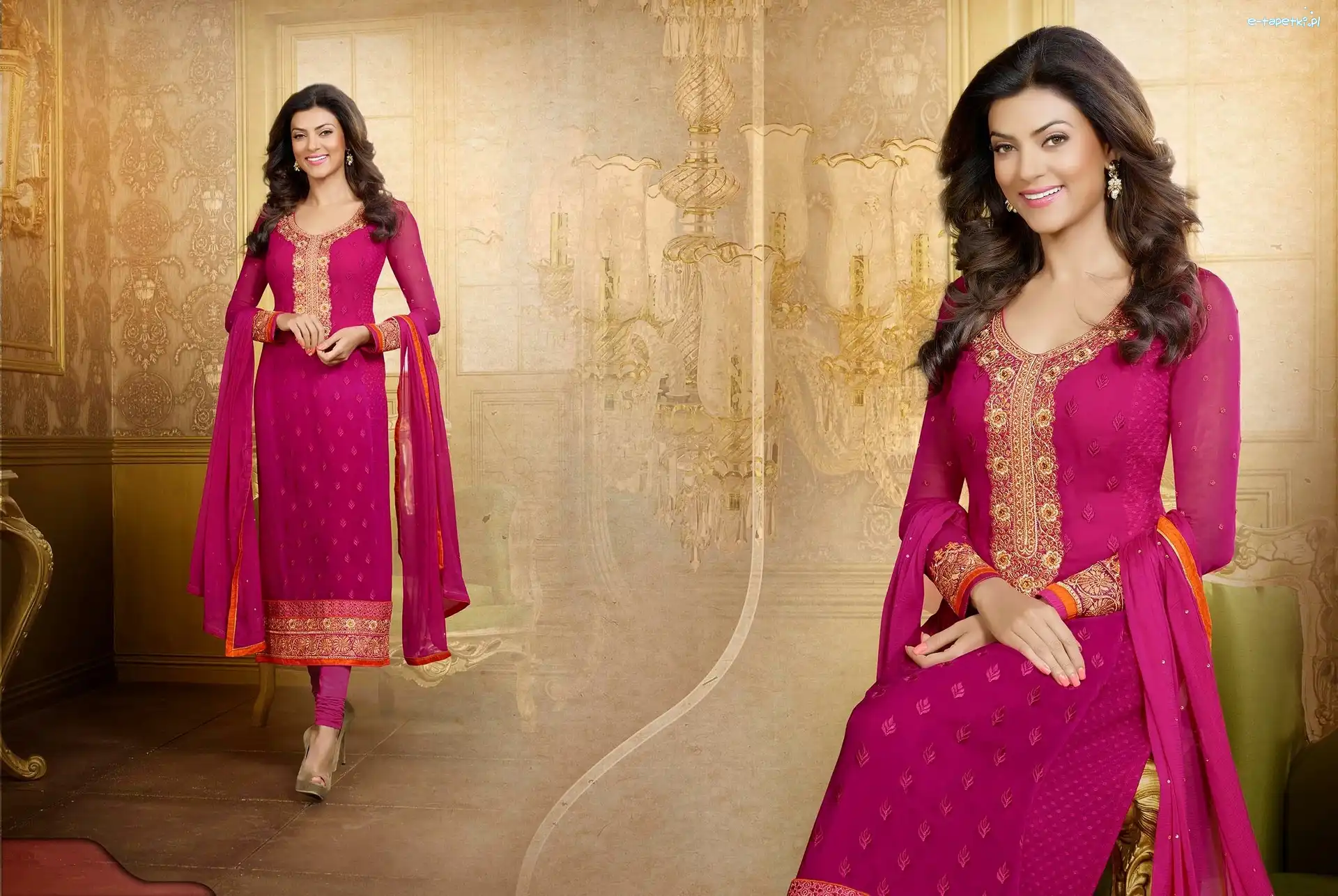 Salwar, Bollywood, Strój, Kameez, Aktorka, Kobieta