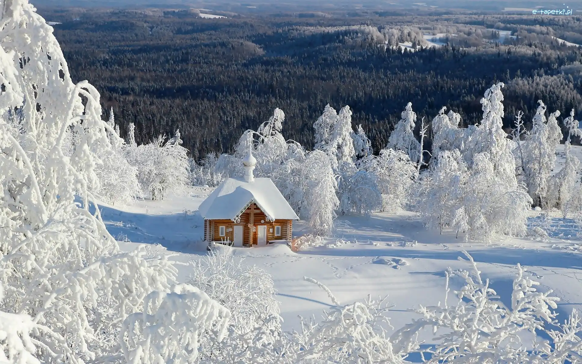 Zima, Góry, Las, Cerkiew, Budowla