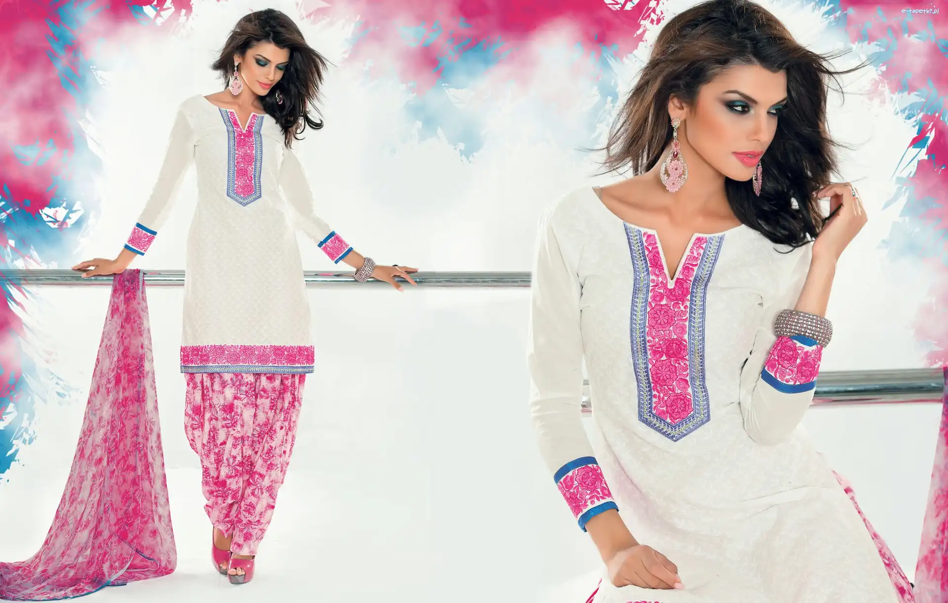 Makijaż, Salwar, Kameez, Biżuteria, Strój, Kobieta