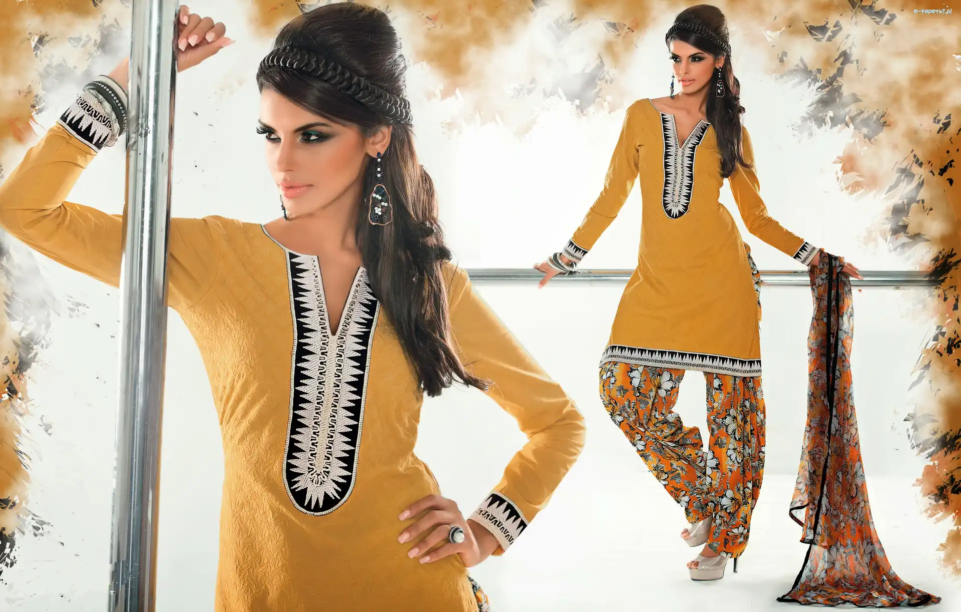 Makijaż, Salwar, Kameez, Biżuteria, Strój, Kobieta