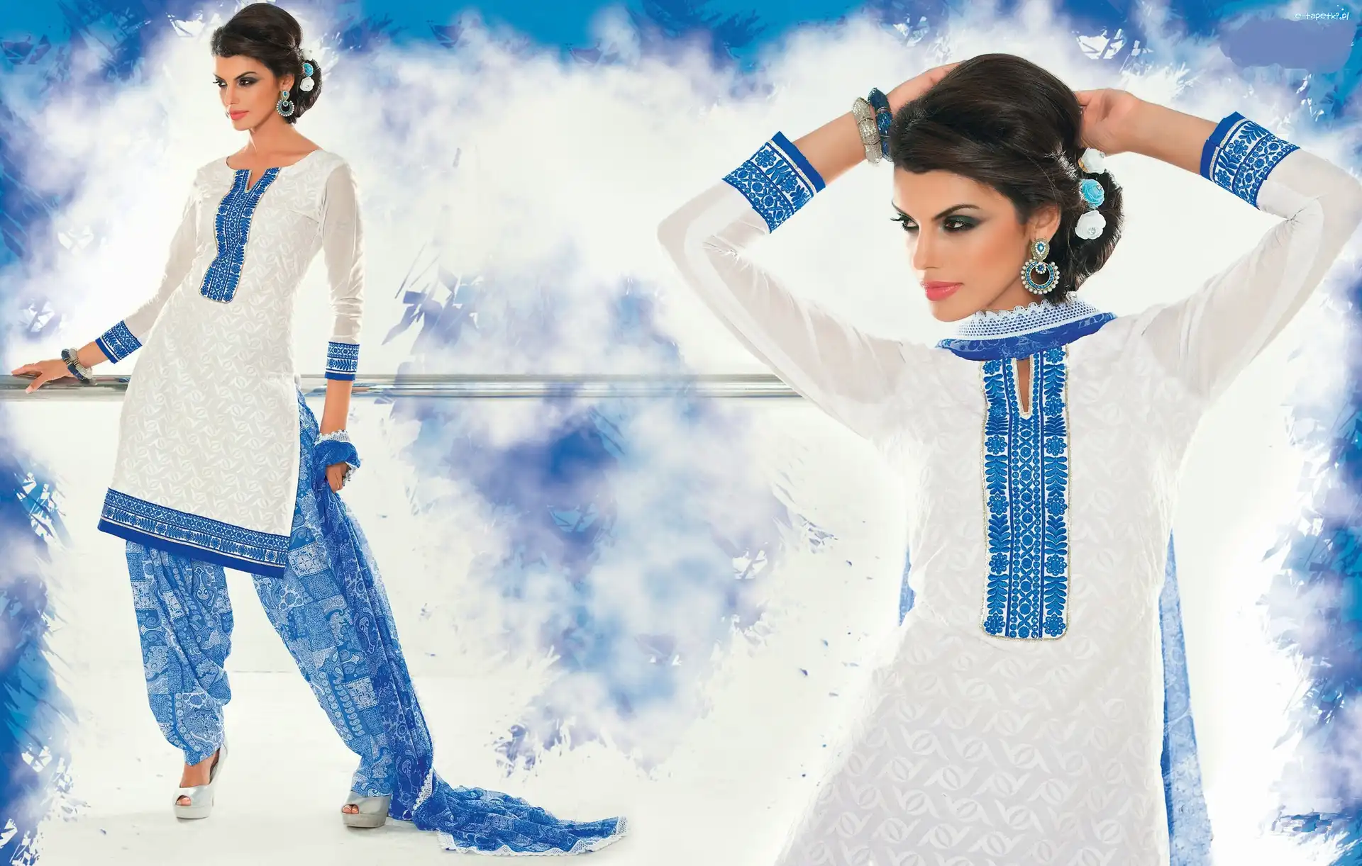 Makijaż, Salwar, Kameez, Biżuteria, Strój, Kobieta