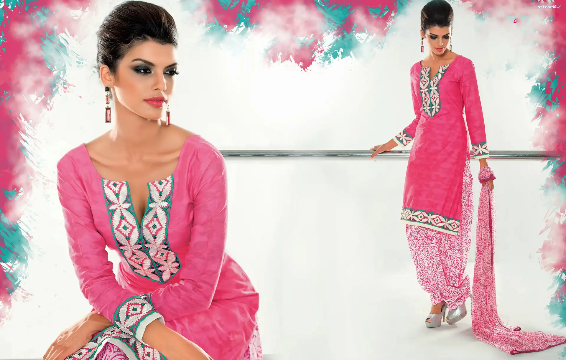Makijaż, Salwar, Kameez, Biżuteria, Strój, Kobieta