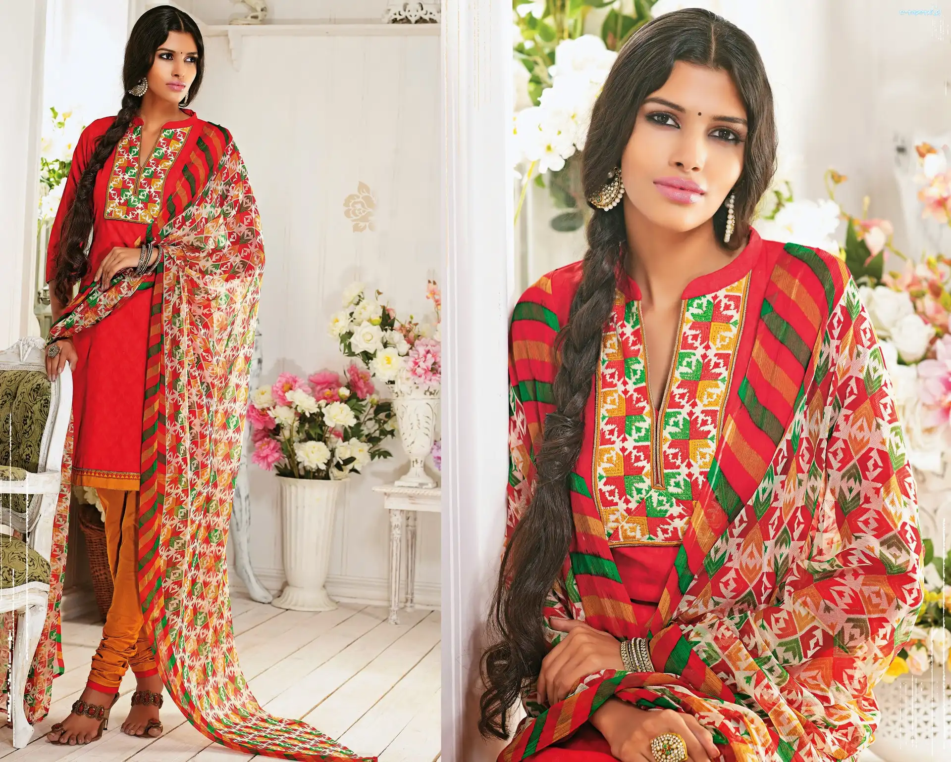 Makijaż, Salwar, Kameez, Biżuteria, Strój, Kobieta