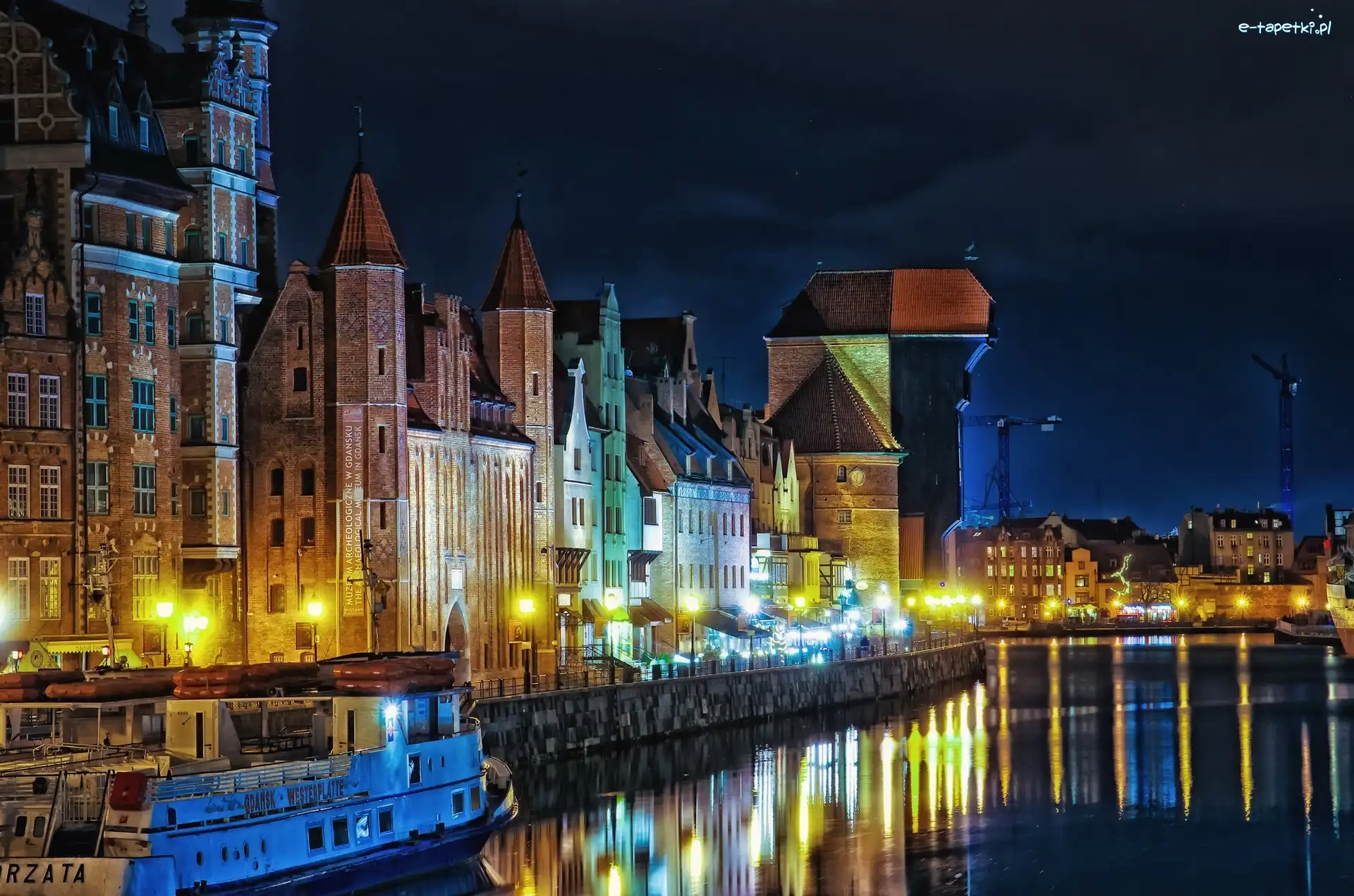Polska, Gdańsk, Miasto nocą