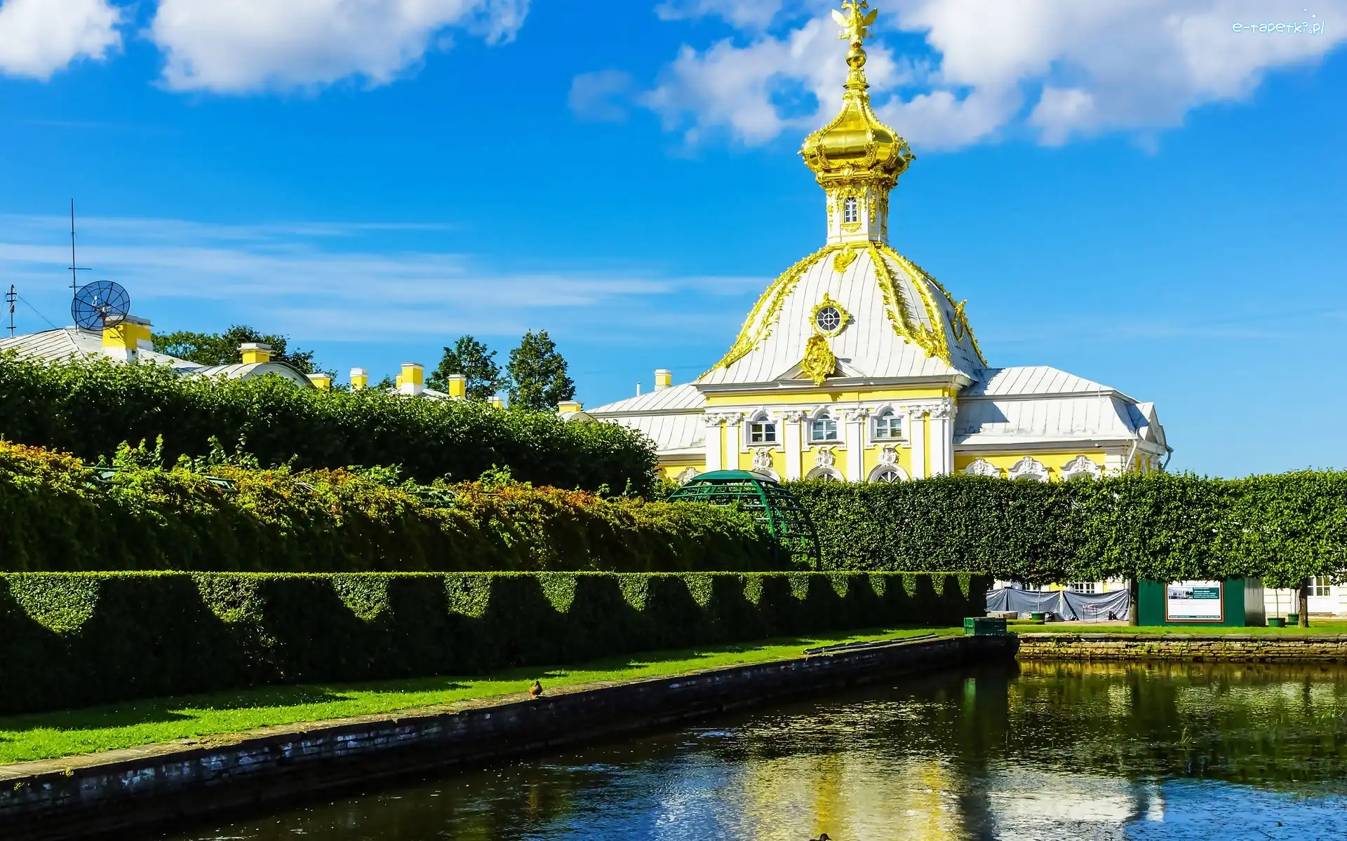 Zamek, Kopuła, Pałac, Park, Staw