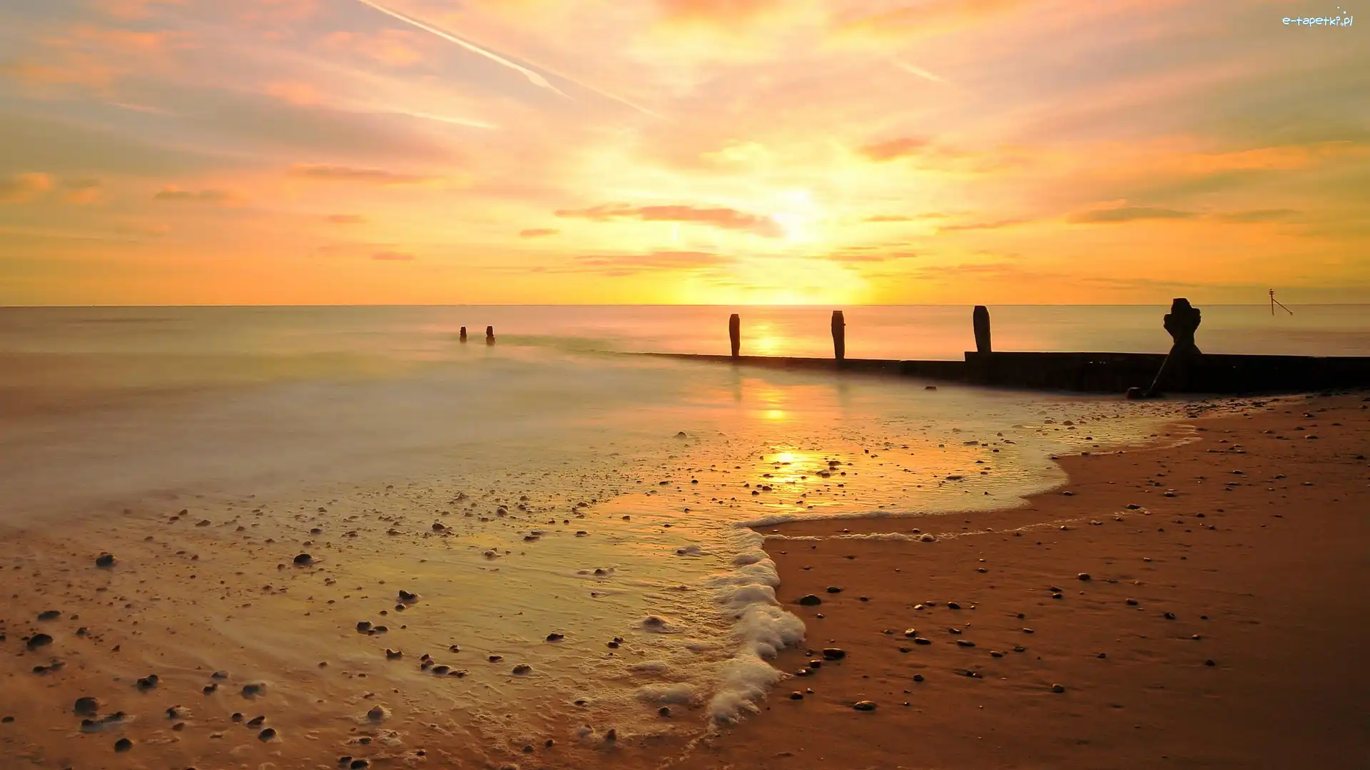 Zachód Słońca, Plaża, Morze