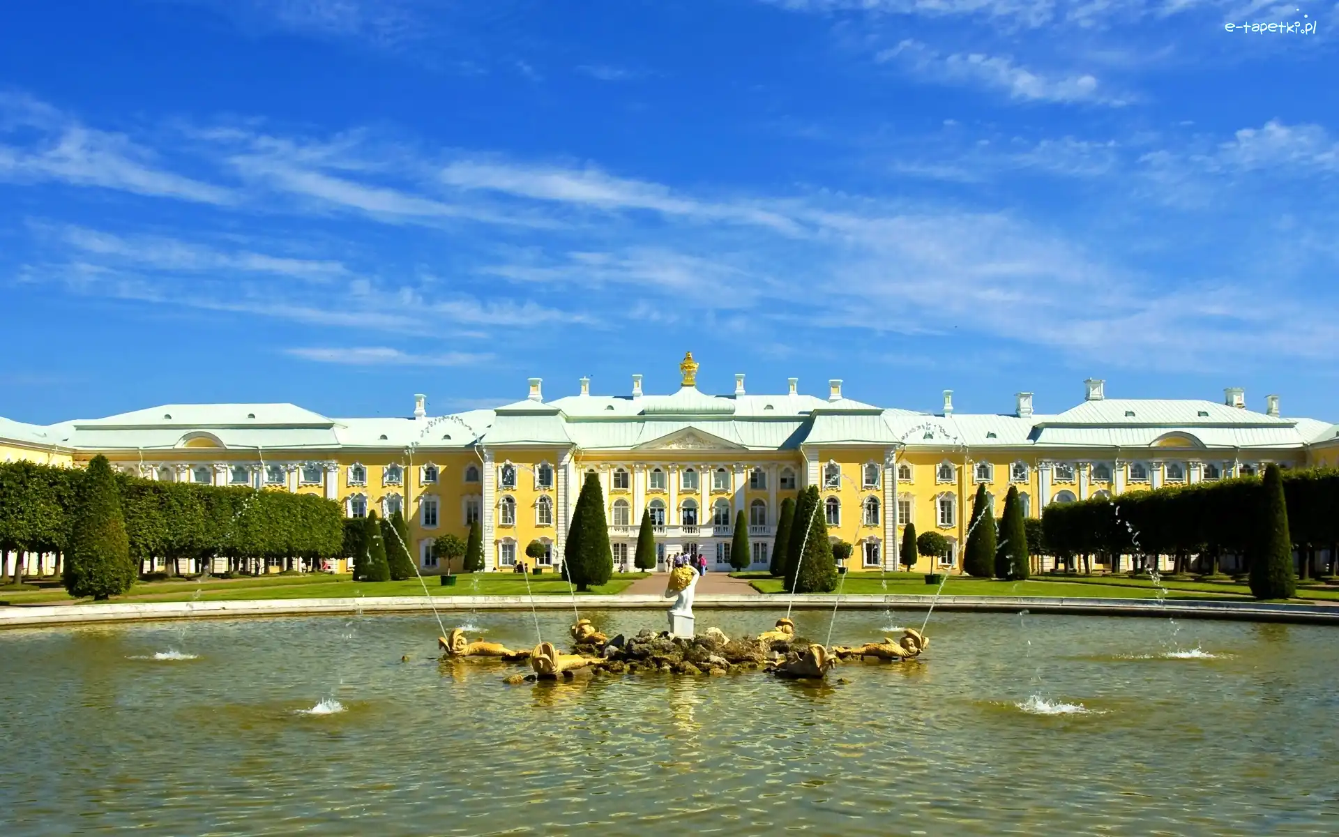 Rosja, Pałac, Fontanna, St. Petersburg