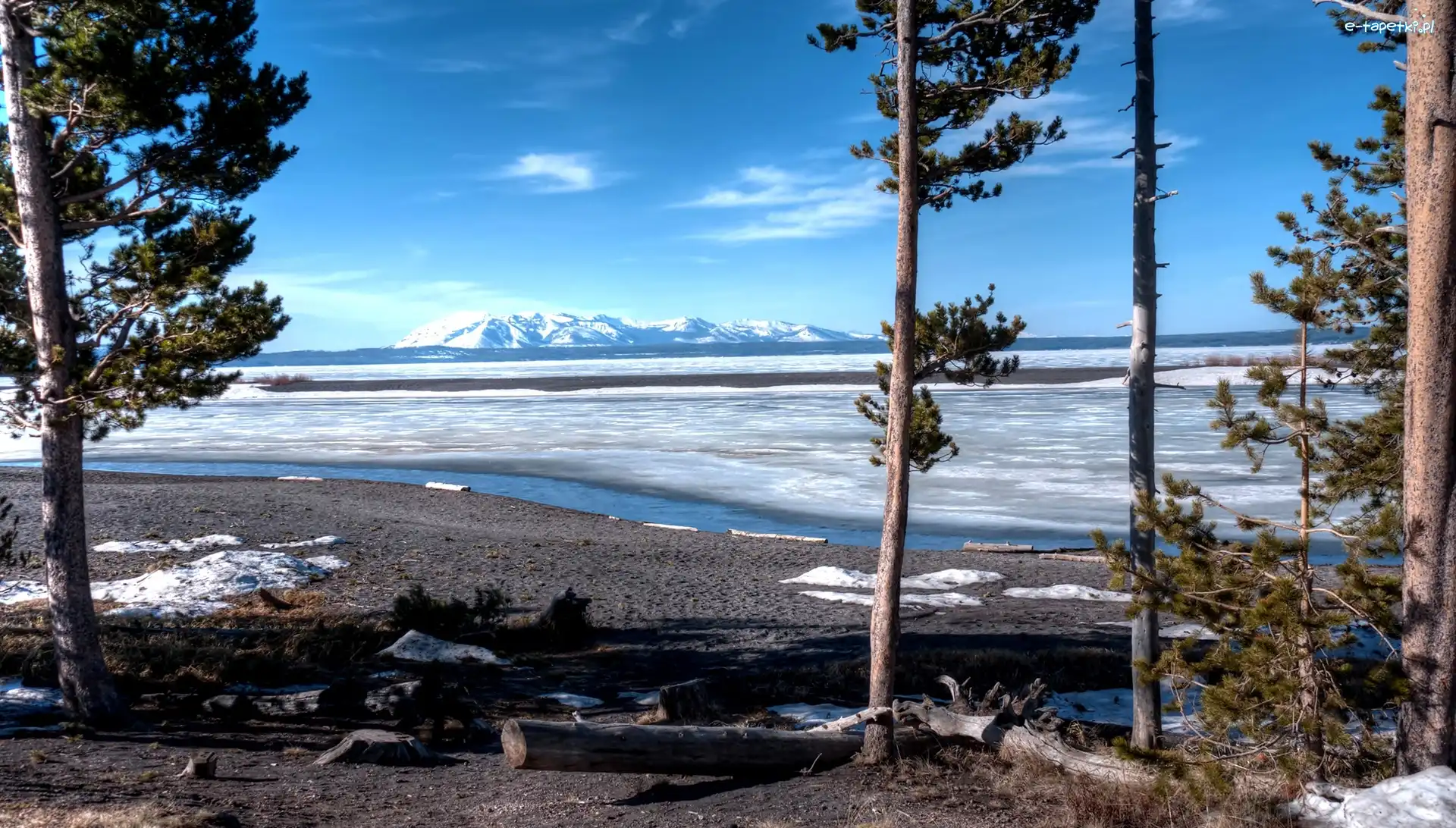 Stany Zjednoczone, Jezioro, Park Narodowy Yellowstone, USA, Zima
