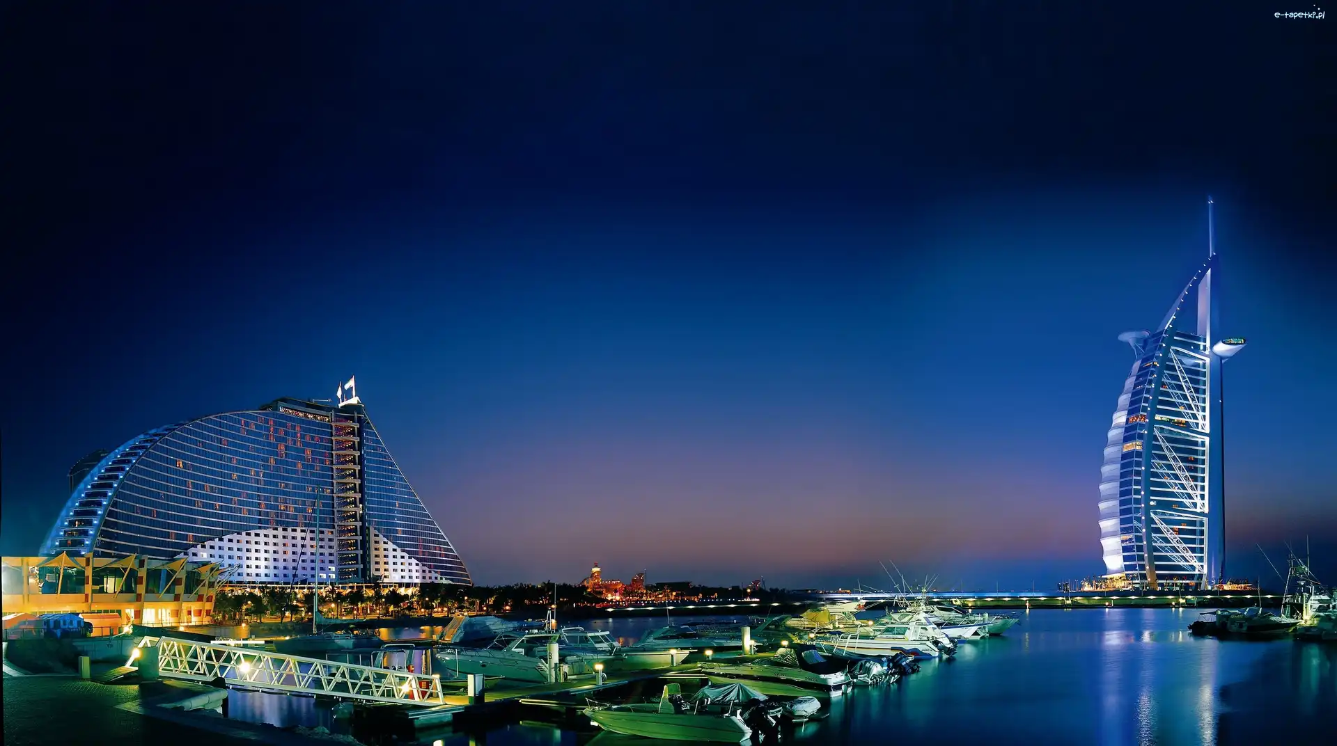 Zjednoczone Emiraty Arabskie, Miasto Nocą, Hotel, Dubaj, Burj Al Arab