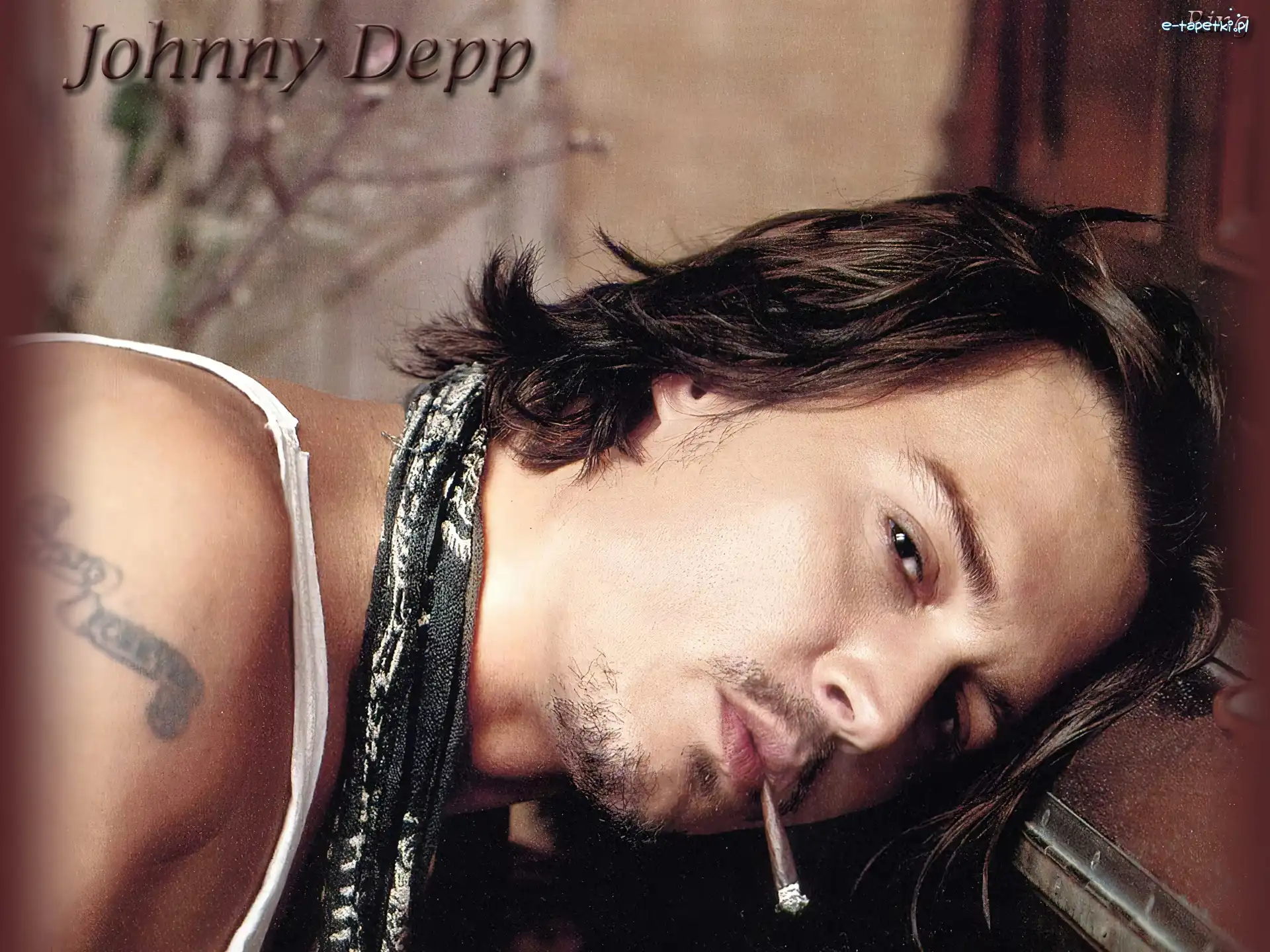 brązowe włosy, cygaro, Johnny Depp