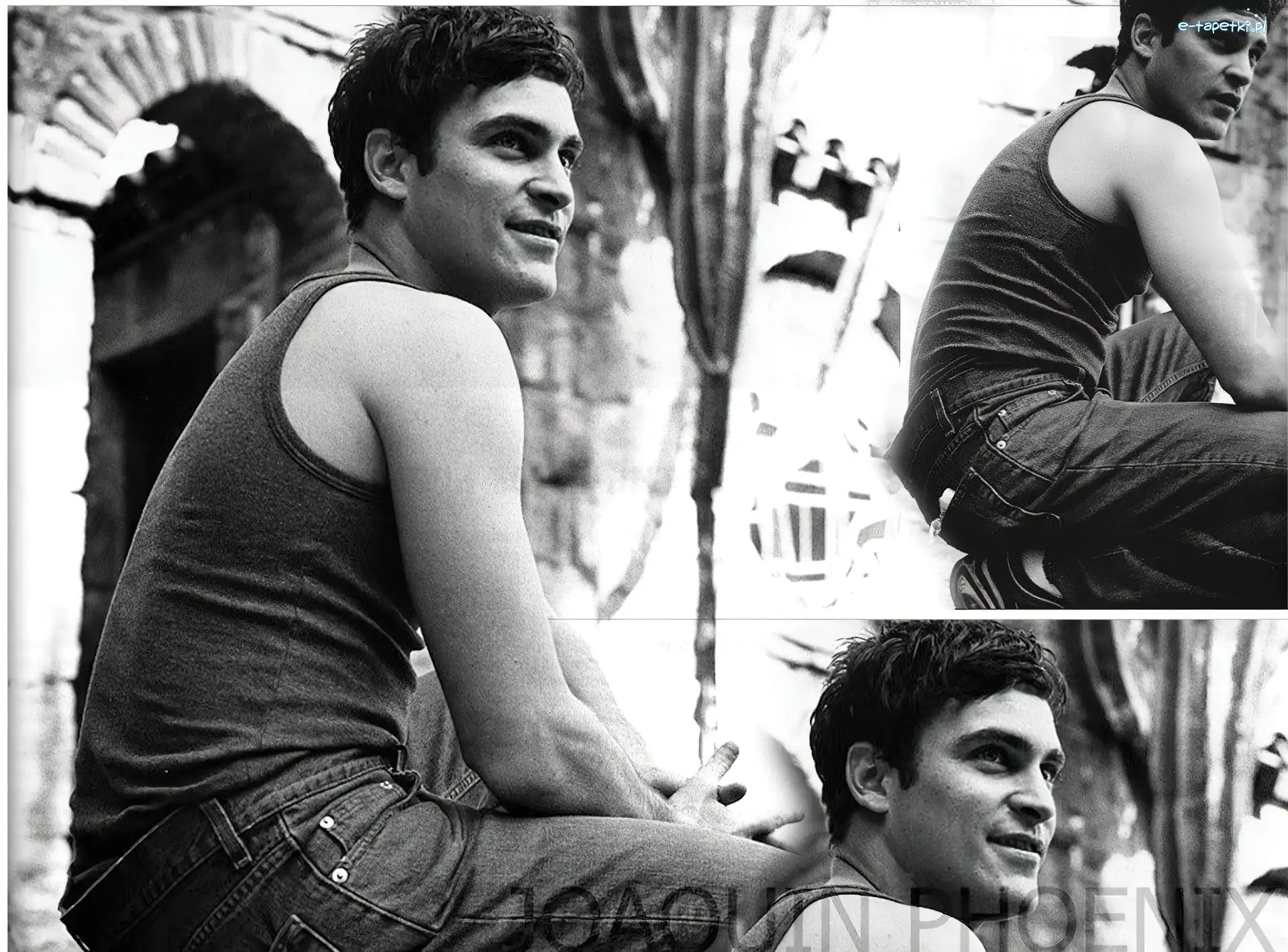 jeansy, koszulka, Joaquin Phoenix