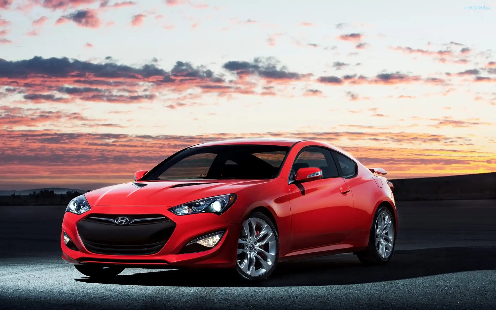 Hyundai, Coupe, Genesis, Czerwony