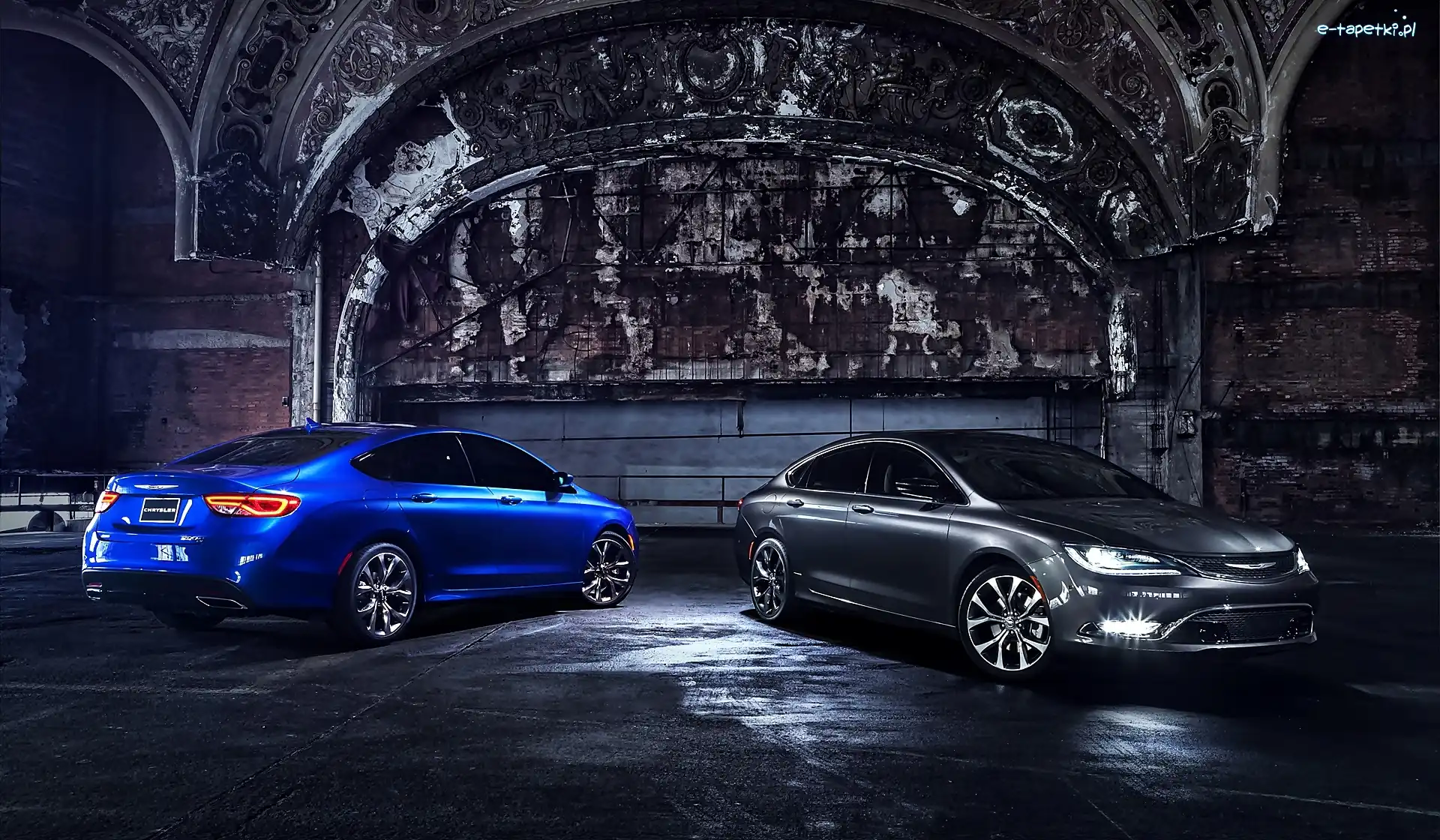 Chrysler 200C, Czarny, Niebieski, Samochody