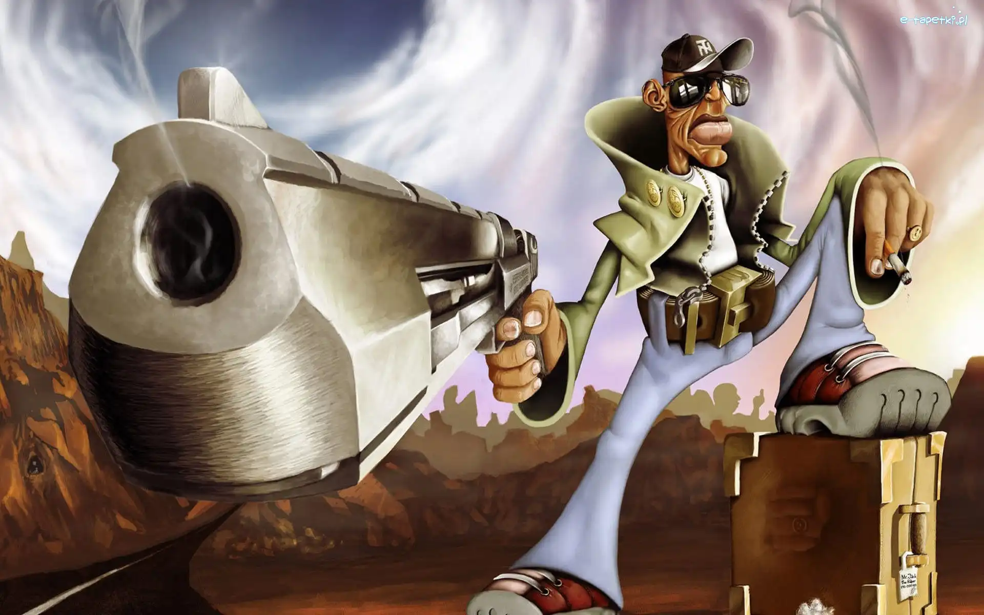 Pistolet, Gangster, Śmieszne