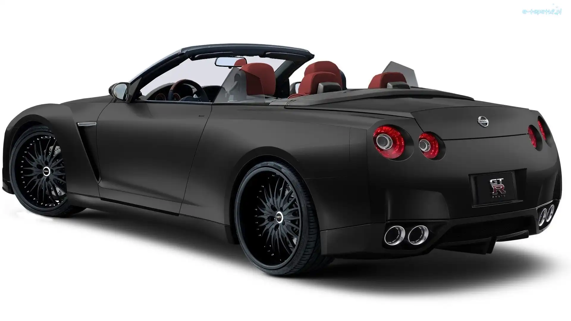 Czarne, Nissan, Auto, Cabrio, GTR