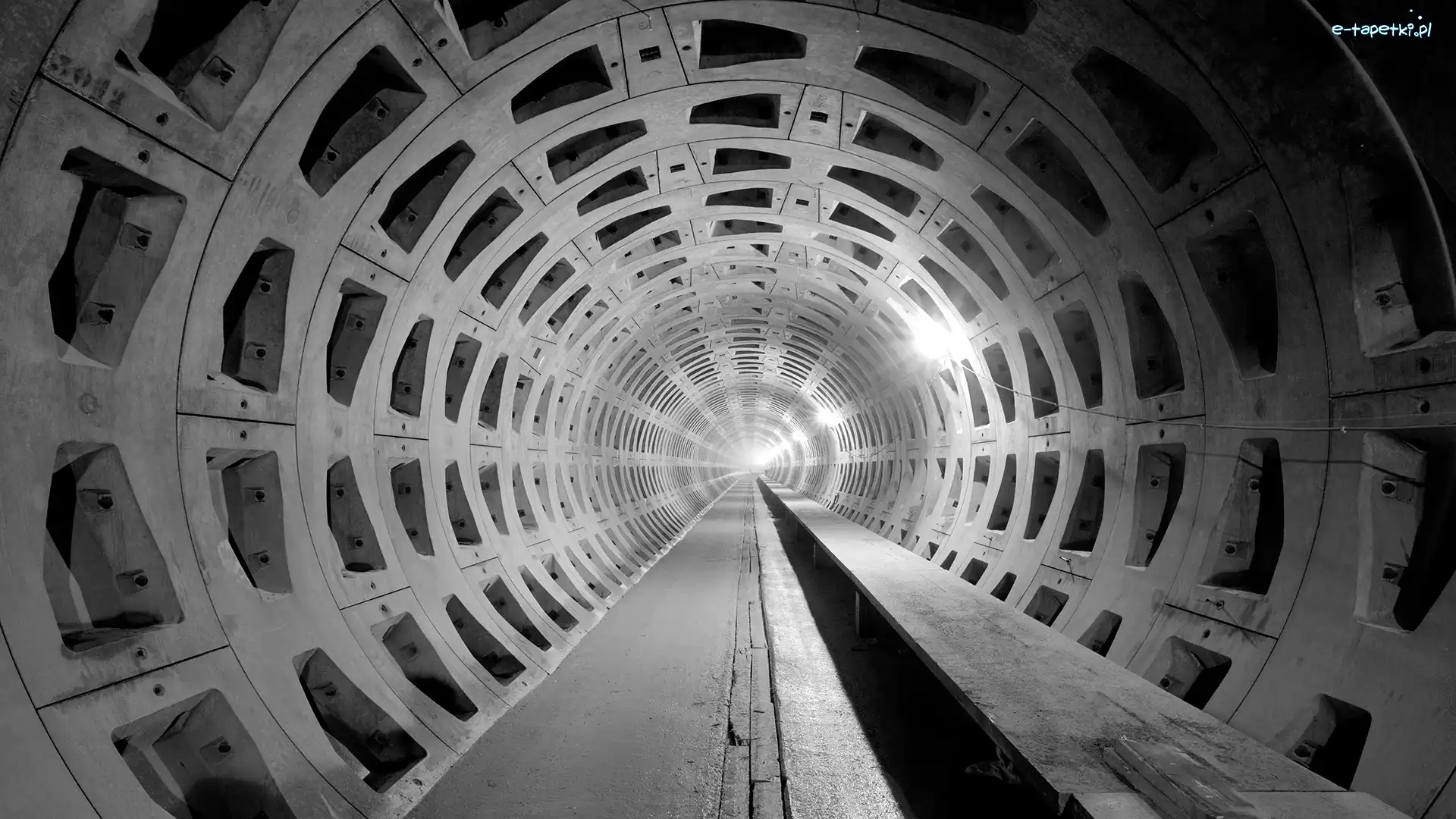 Głęboki, Tunel, Oświetlony, Długi