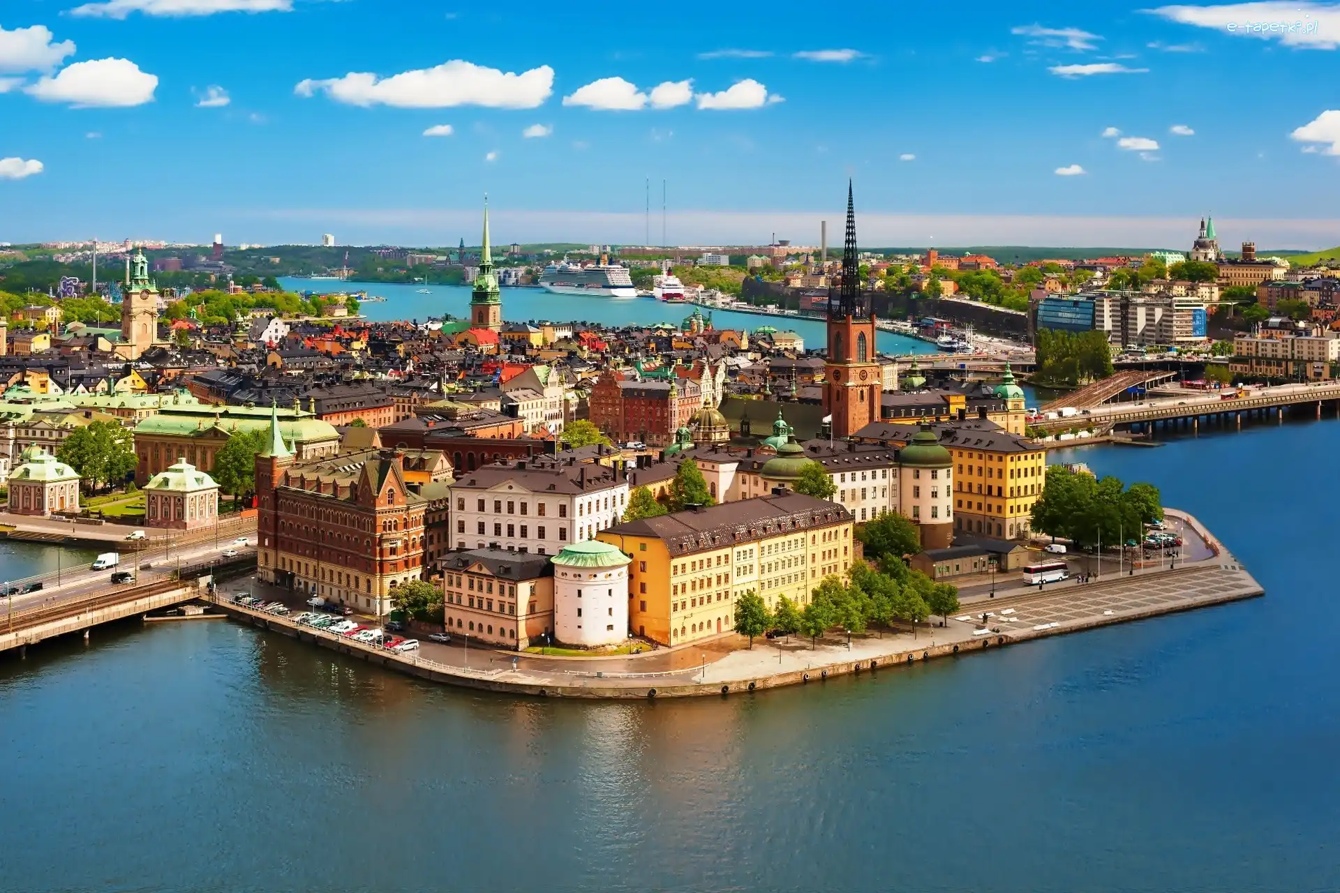 Szwecja, Z lotu ptaka, Panorama, Sztokholm