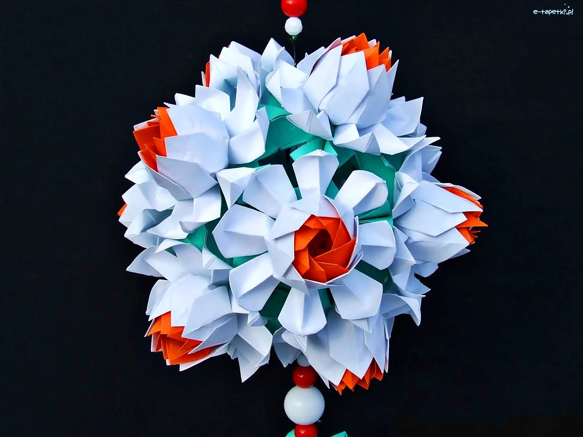 Origami, Z Papierowych, Kula, Koraliki, Kwiatów