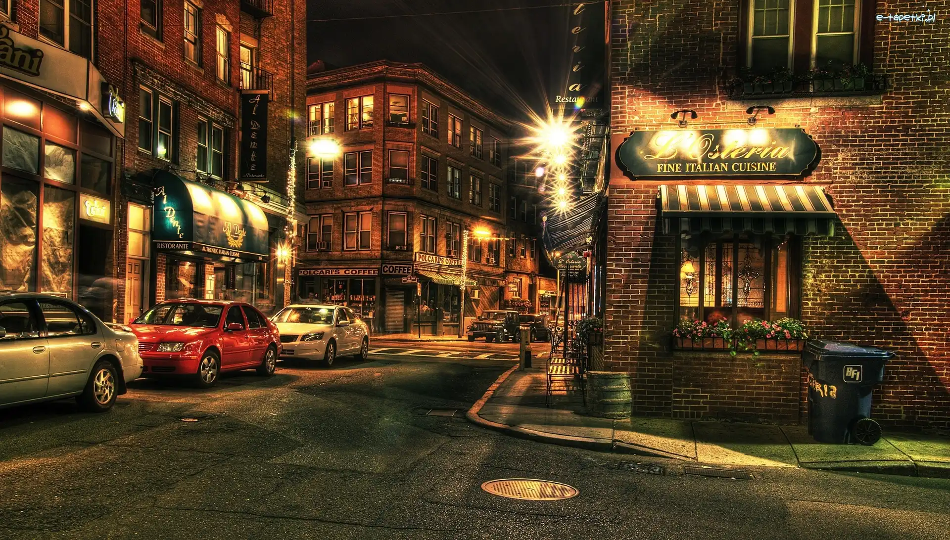 Ulica, Noc, Miasto, HDR, Boston